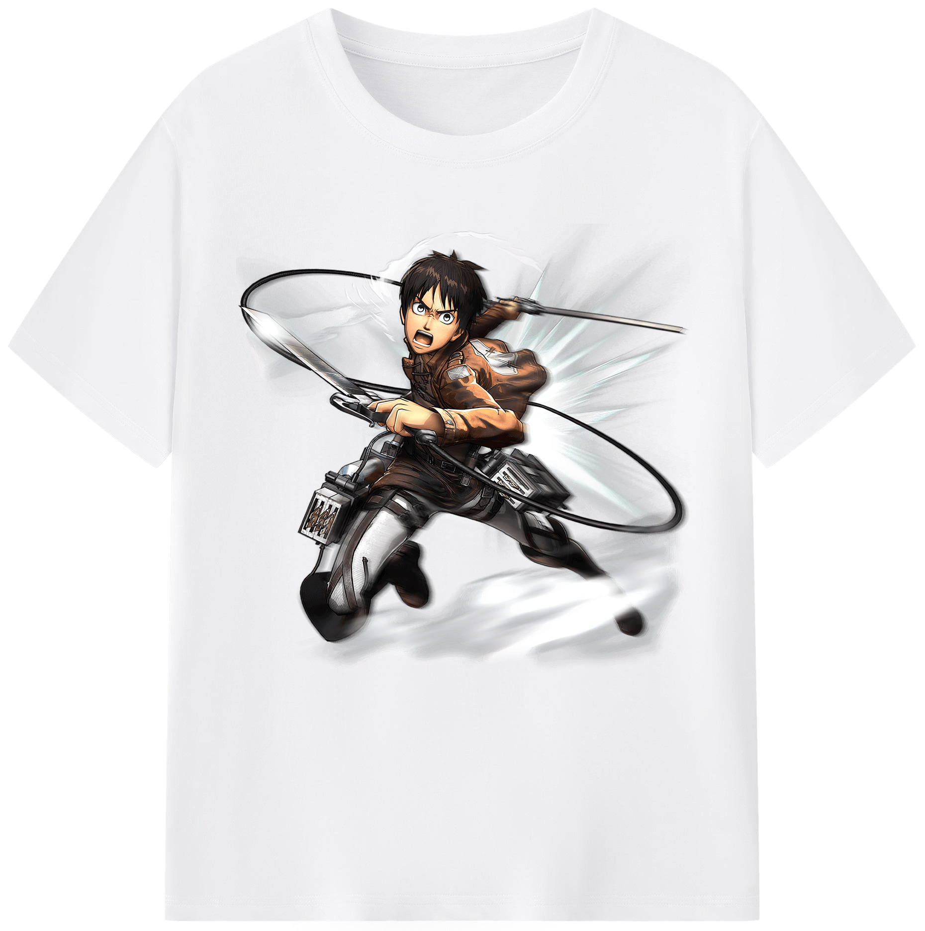 （画像用） 進撃の巨人 エレン･イェーガー Attack on Titan Eren Jäger 綿100％半袖Tシャツ（フロントプリント）