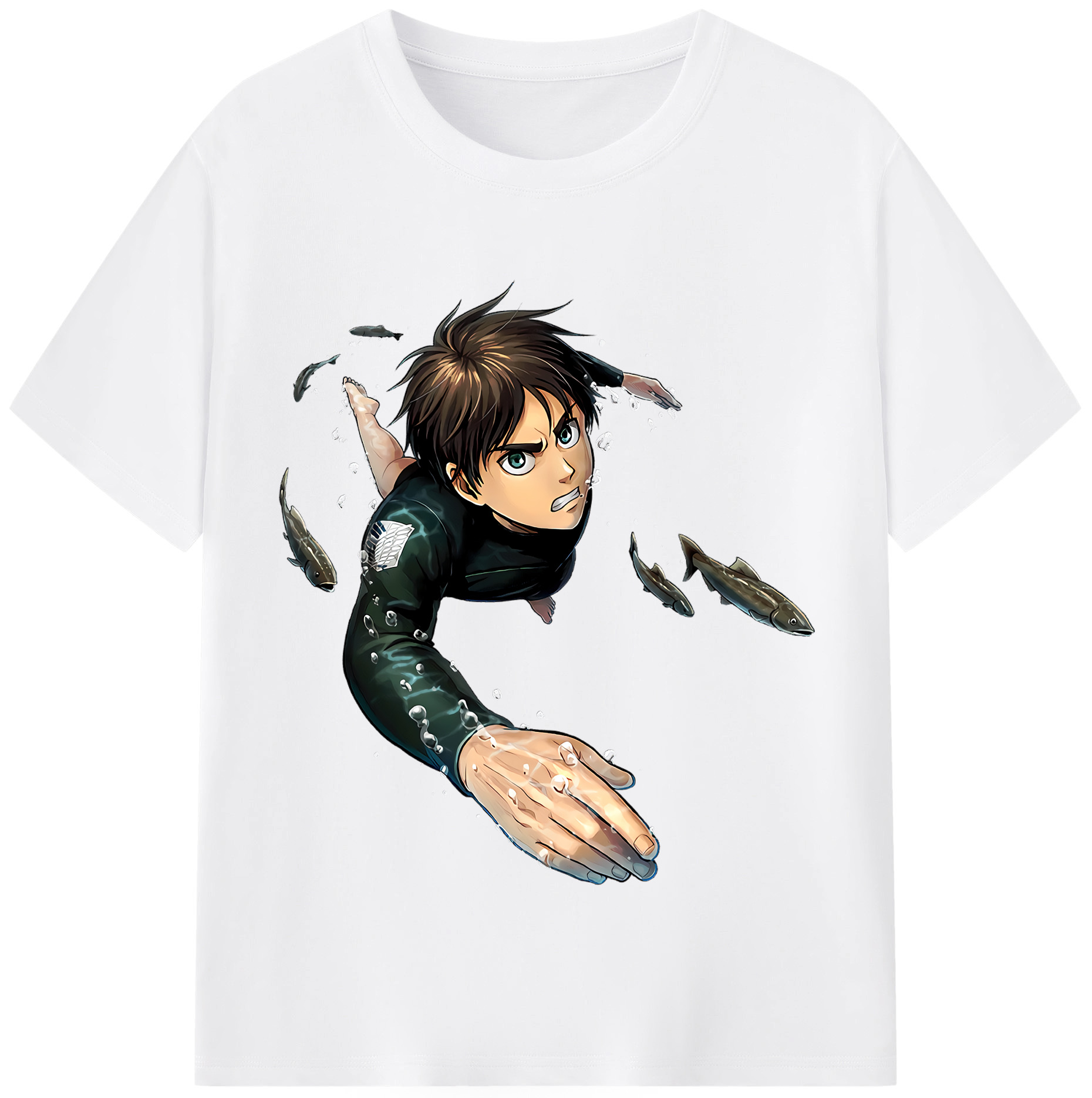 （画像用） 進撃の巨人 エレン･イェーガー Attack on Titan Eren Jäger 綿100％半袖Tシャツ（フロントプリント）