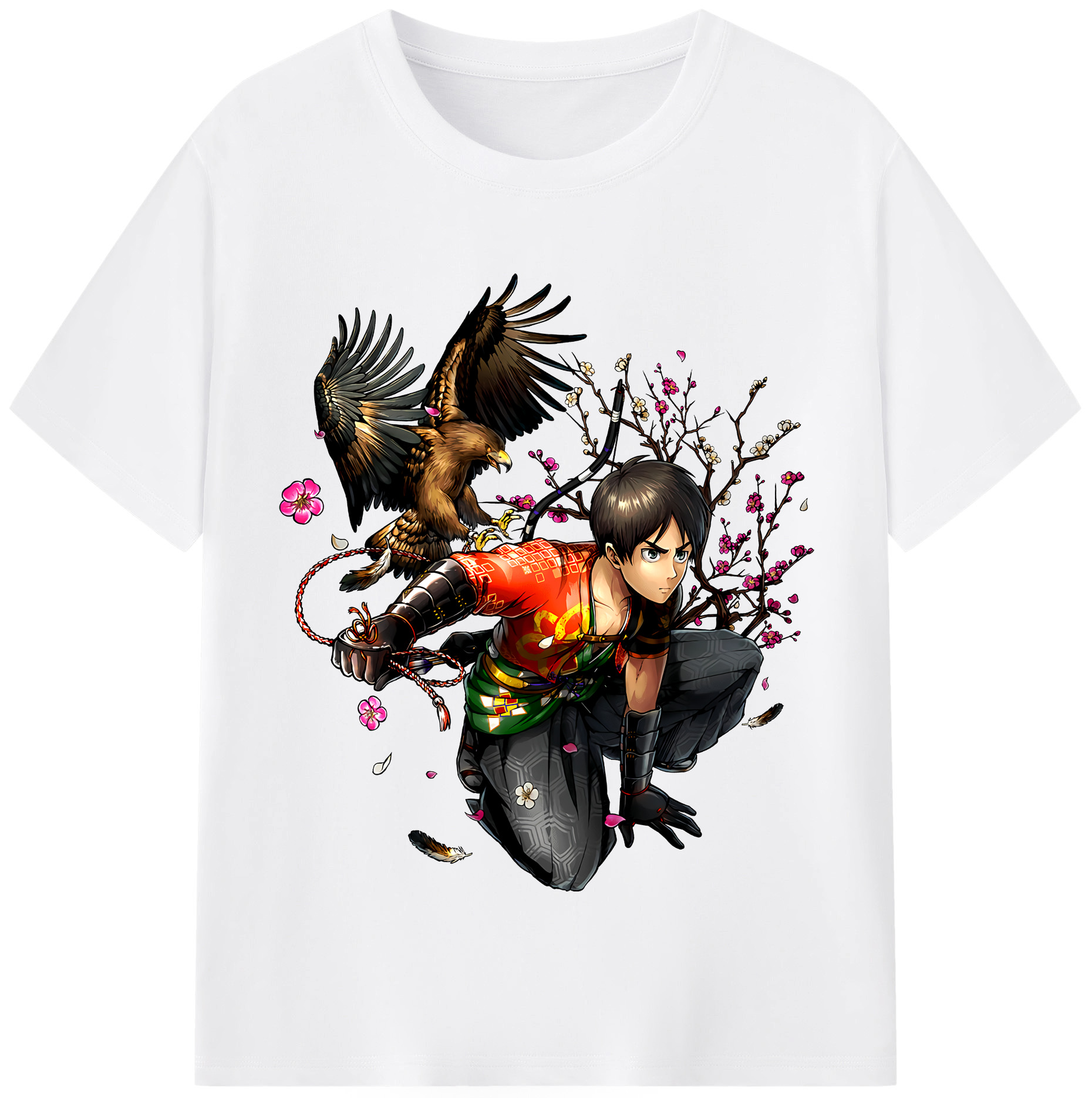 （画像用） 進撃の巨人 エレン･イェーガー Attack on Titan Eren Jäger 綿100％半袖Tシャツ（フロントプリント）