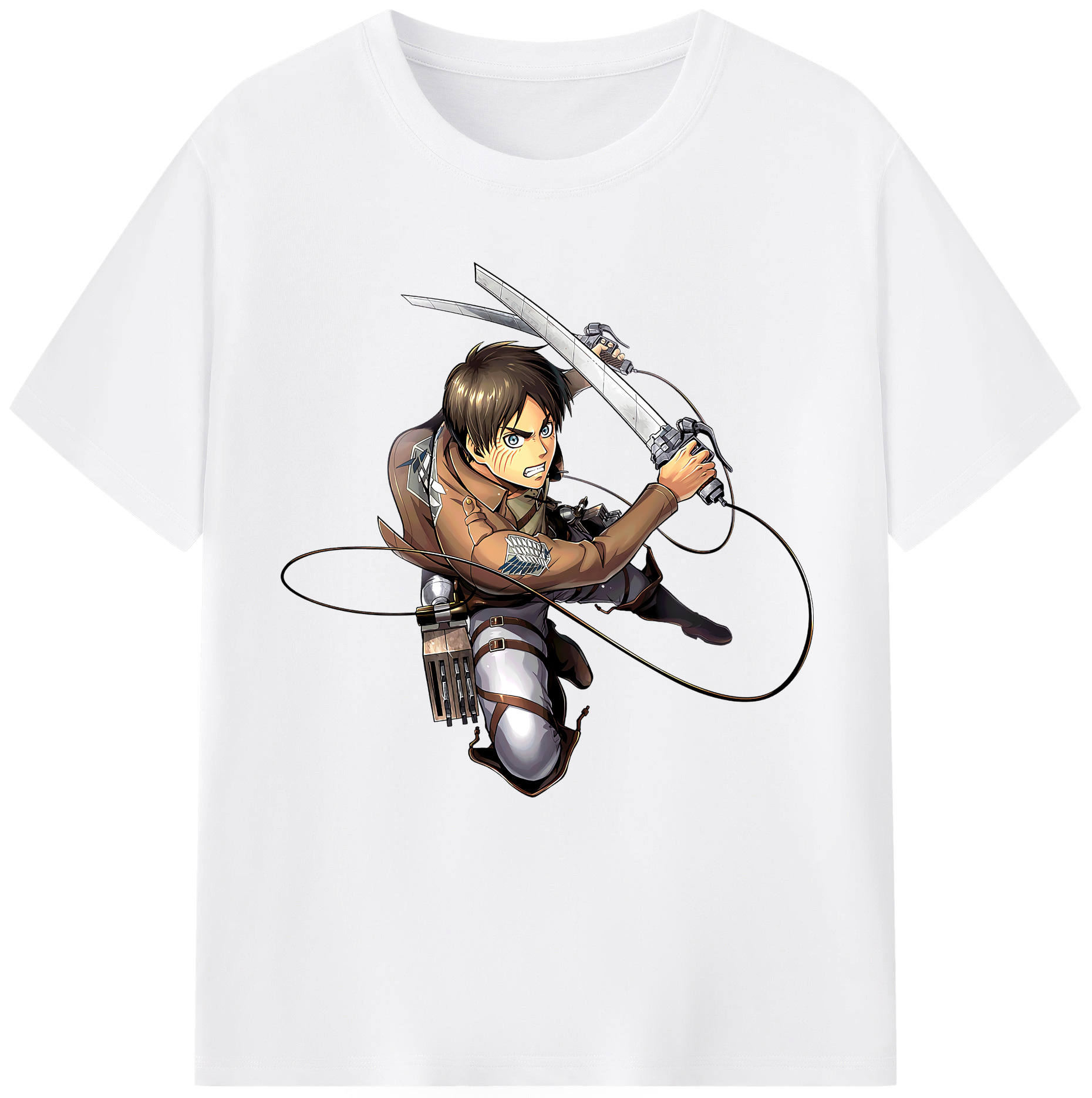 （画像用） 進撃の巨人 エレン･イェーガー Attack on Titan Eren Jäger 綿100％半袖Tシャツ（フロントプリント）