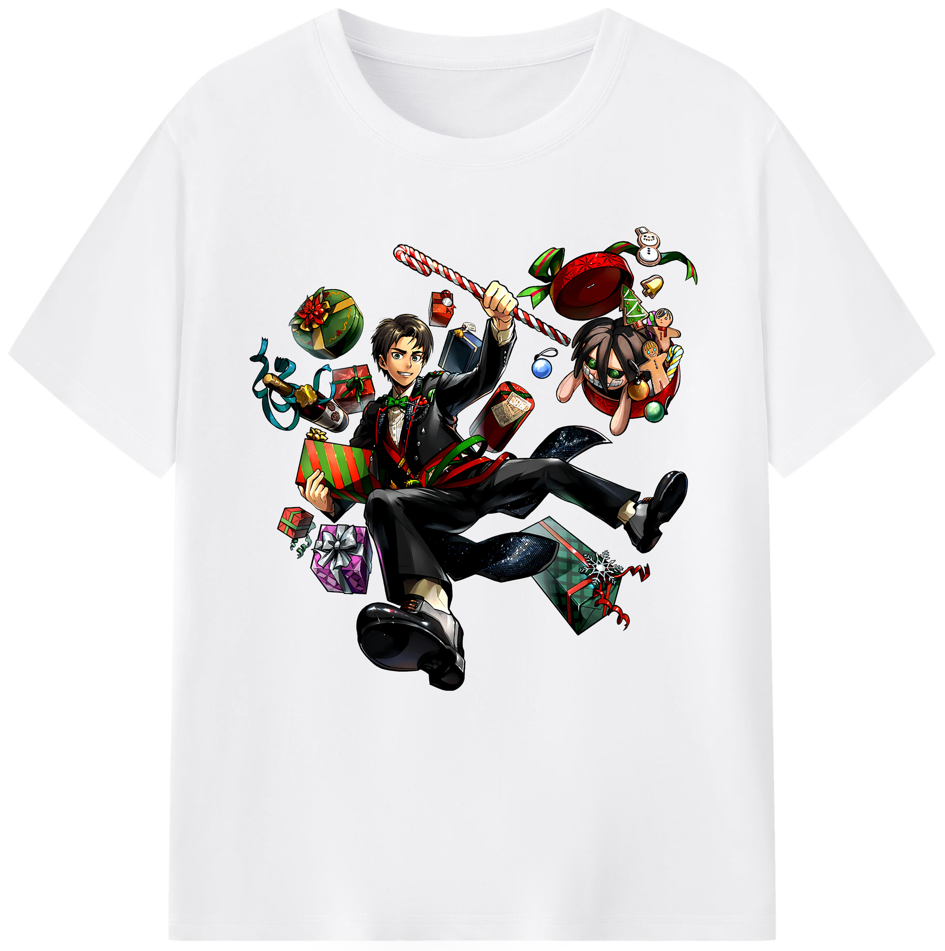 （画像用） 進撃の巨人 エレン･イェーガー Attack on Titan Eren Jäger 綿100％半袖Tシャツ（フロントプリント）