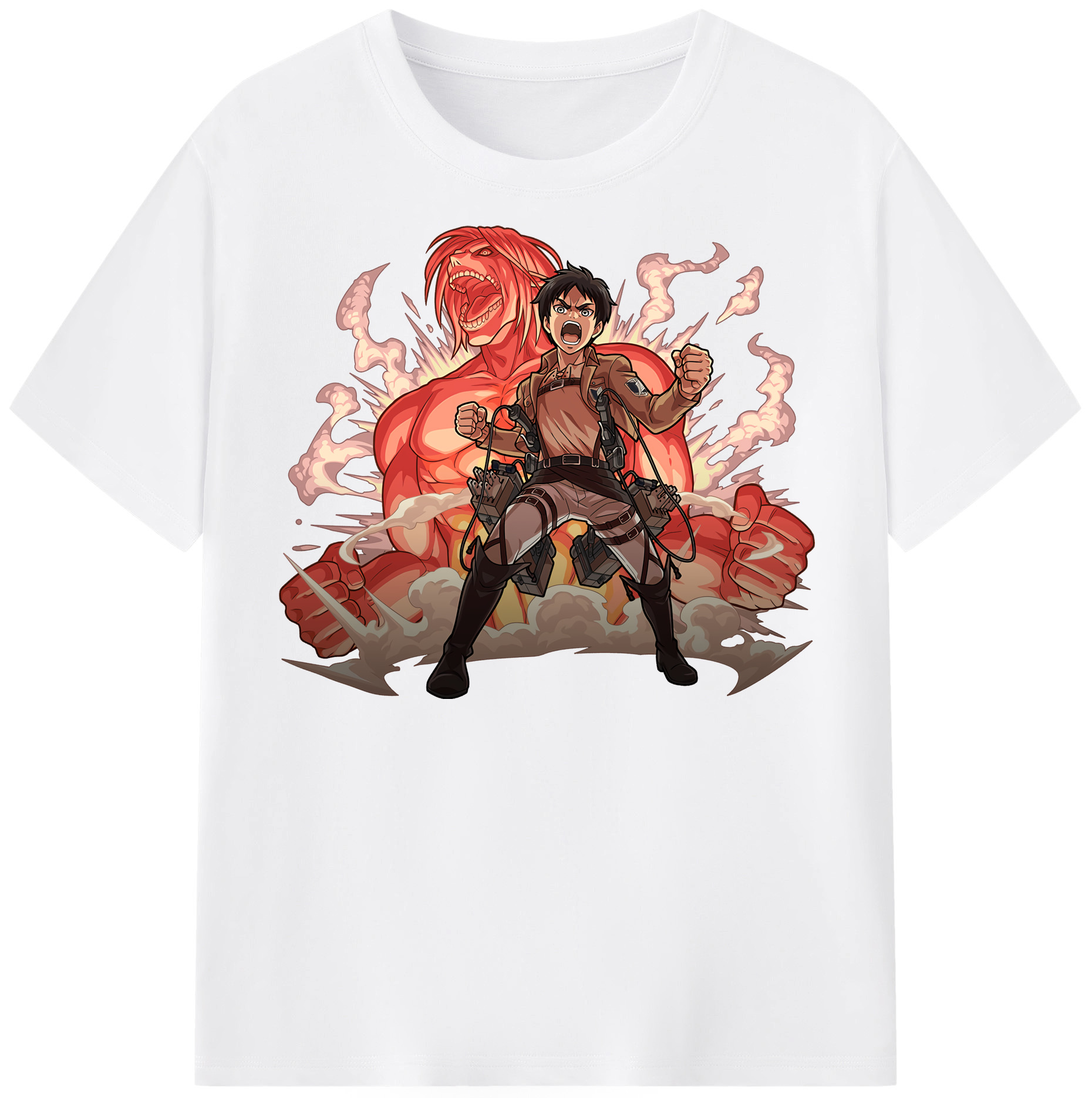 （画像用） 進撃の巨人 エレン･イェーガー Attack on Titan Eren Jäger 綿100％半袖Tシャツ（フロントプリント）