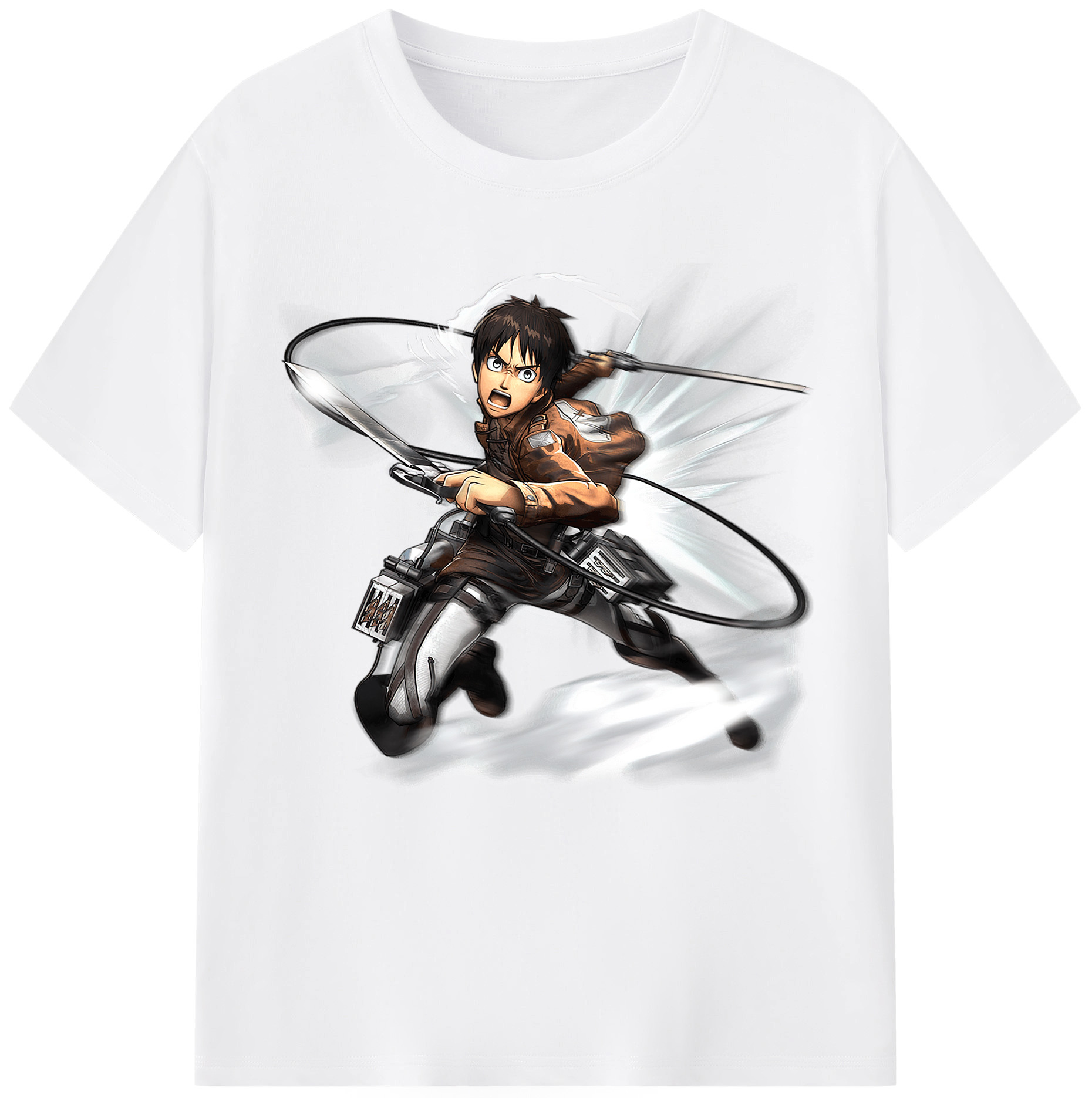 （画像用） 進撃の巨人 エレン･イェーガー Attack on Titan Eren Jäger 綿100％半袖Tシャツ（フロントプリント）
