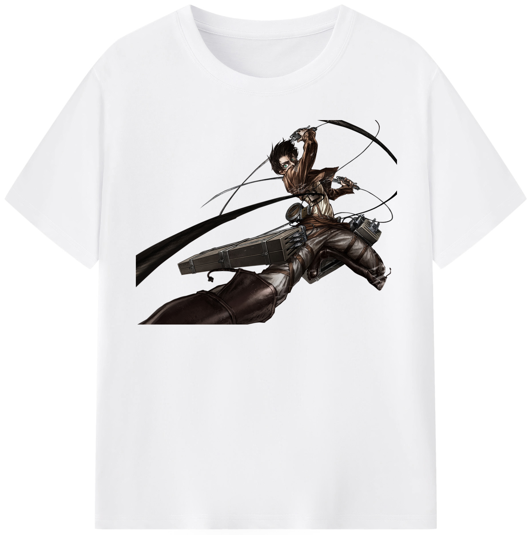 （画像用） 進撃の巨人 エレン･イェーガー Attack on Titan Eren Jäger 綿100％半袖Tシャツ（フロントプリント）