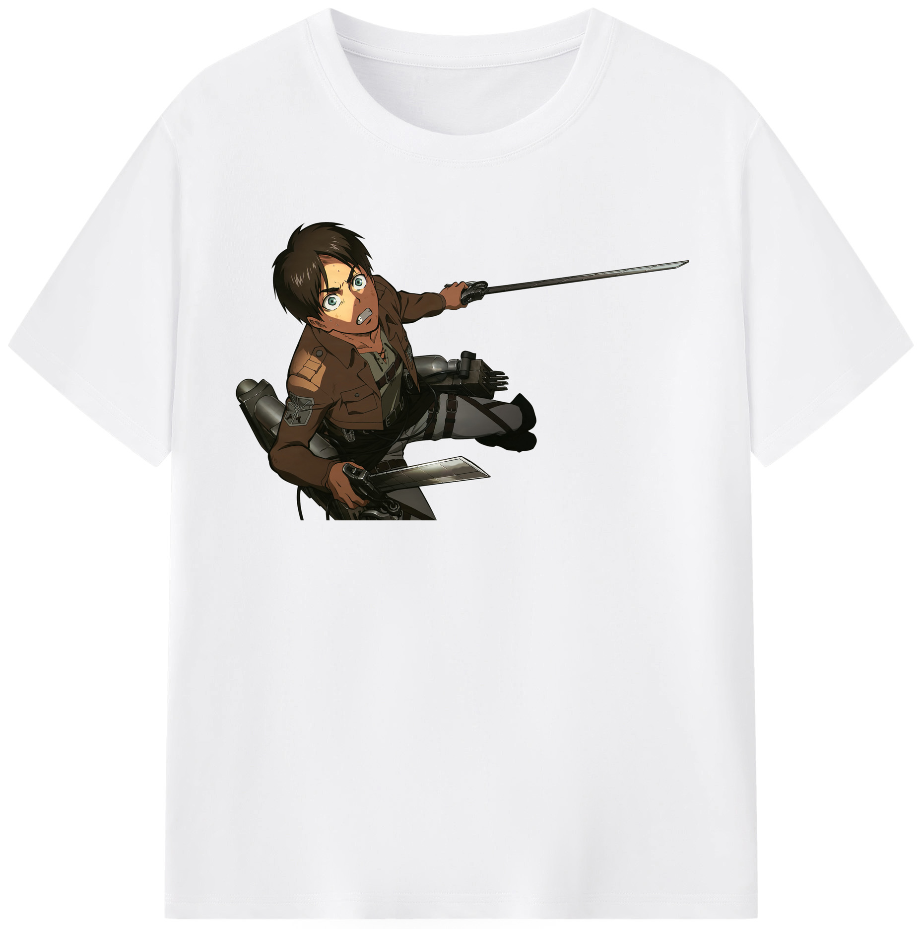 （画像用） 進撃の巨人 エレン･イェーガー Attack on Titan Eren Jäger 綿100％半袖Tシャツ（フロントプリント）