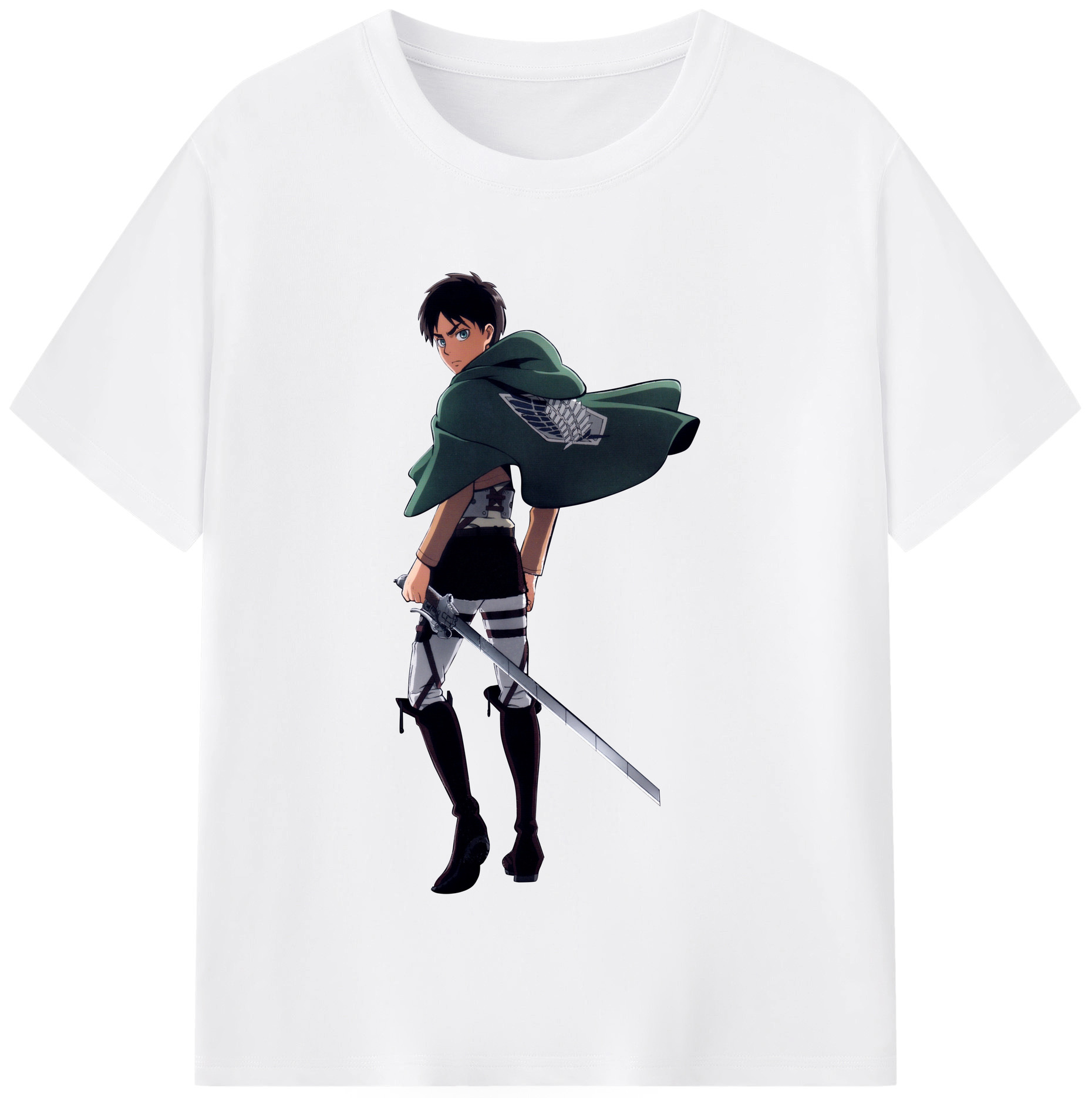 （画像用） 進撃の巨人 エレン･イェーガー Attack on Titan Eren Jäger 綿100％半袖Tシャツ（フロントプリント）