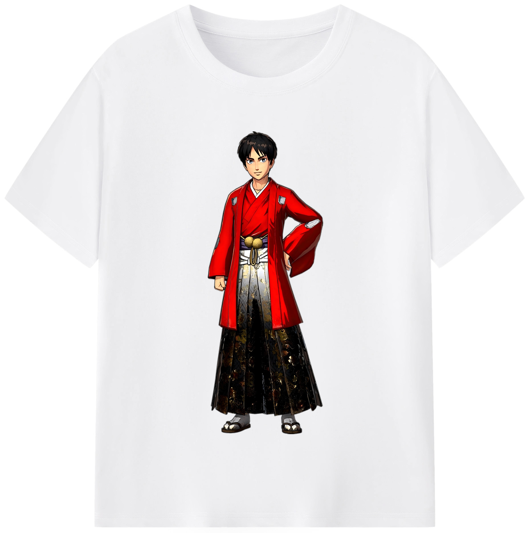 （画像用） 進撃の巨人 エレン･イェーガー Attack on Titan Eren Jäger 綿100％半袖Tシャツ（フロントプリント）