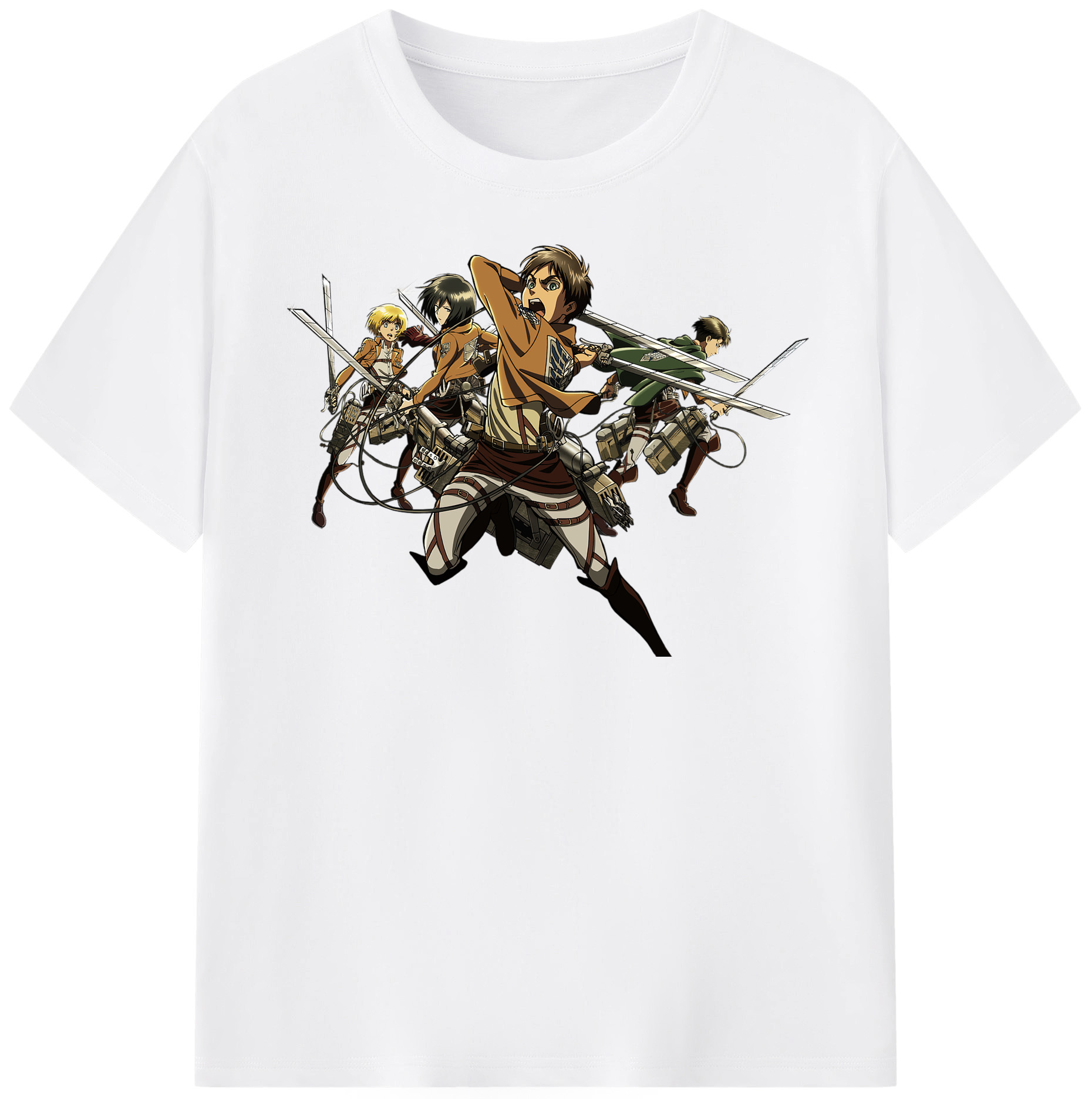 （画像用） 進撃の巨人 エレン･イェーガー Attack on Titan Eren Jäger 綿100％半袖Tシャツ（フロントプリント）