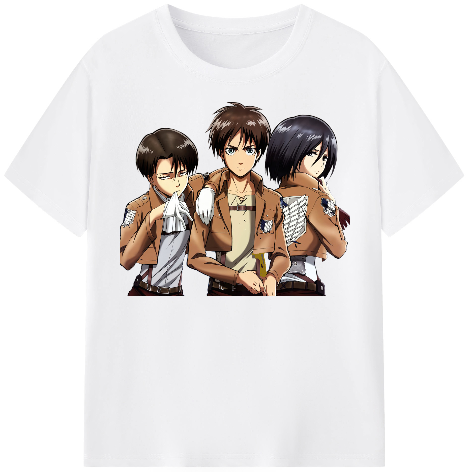 （画像用） 進撃の巨人 エレン･イェーガー Attack on Titan Eren Jäger 綿100％半袖Tシャツ（フロントプリント）