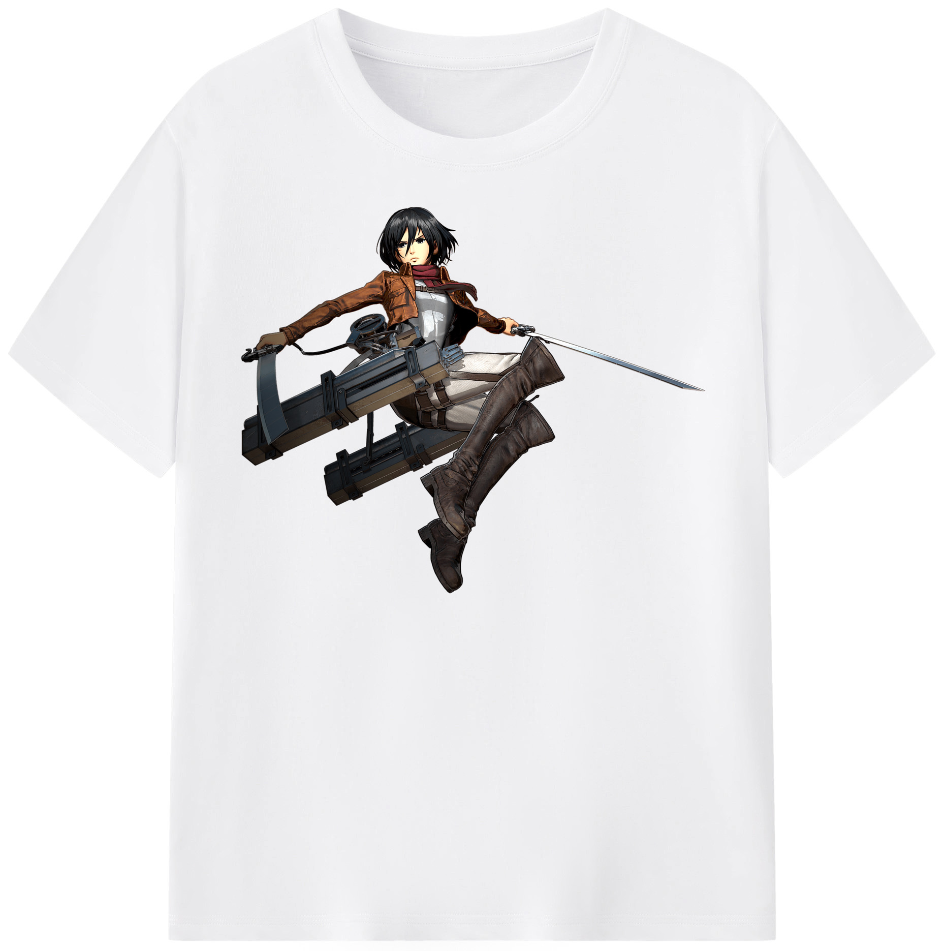 （画像用） 進撃の巨人 ミカサ·アッカーマン Attack on Titan Mikasa Ackerman 綿100％半袖Tシャツ（フロントプリント）