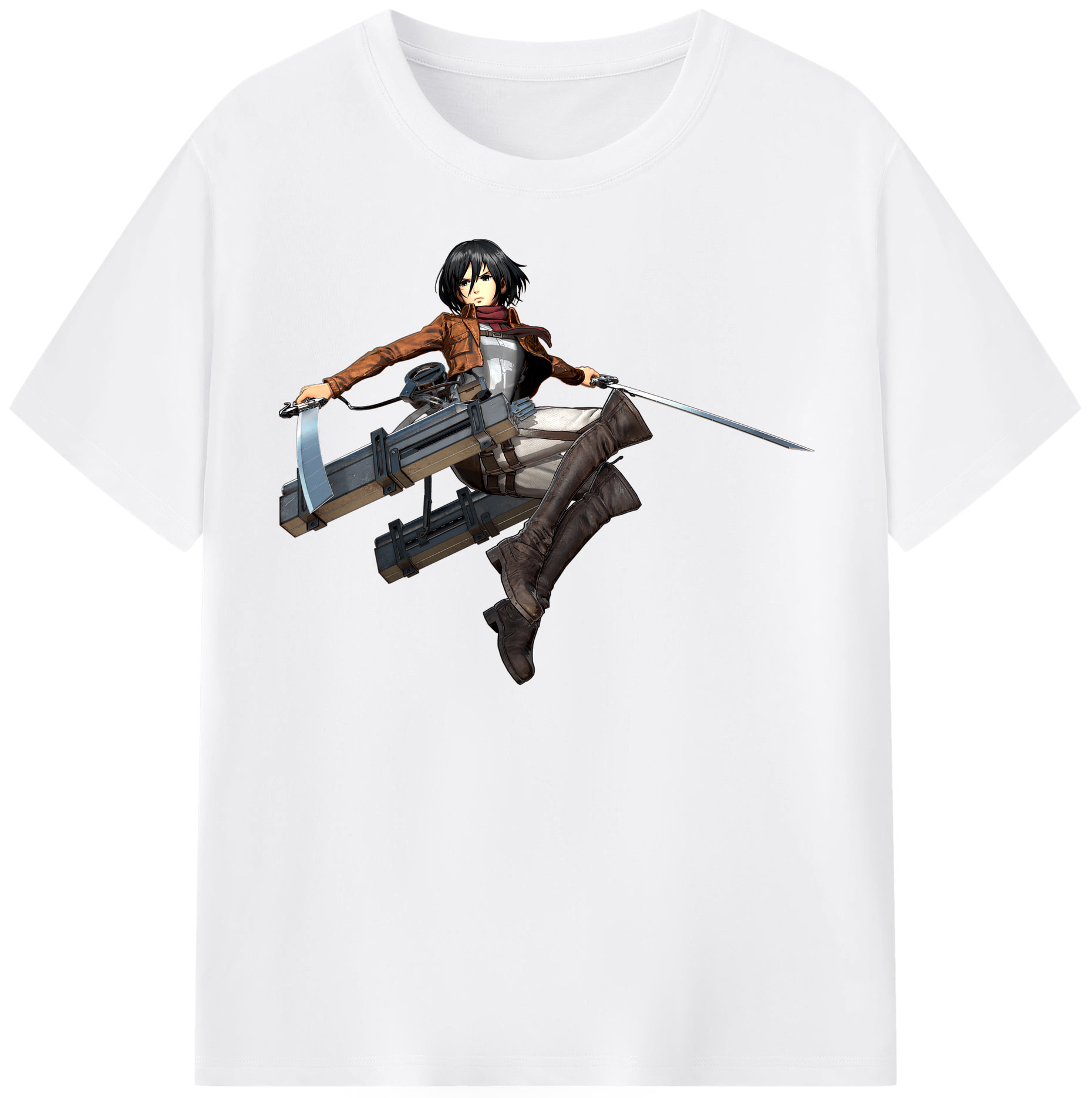 （画像用） 進撃の巨人 ミカサ·アッカーマン Attack on Titan Mikasa Ackerman 綿100％半袖Tシャツ（フロントプリント）