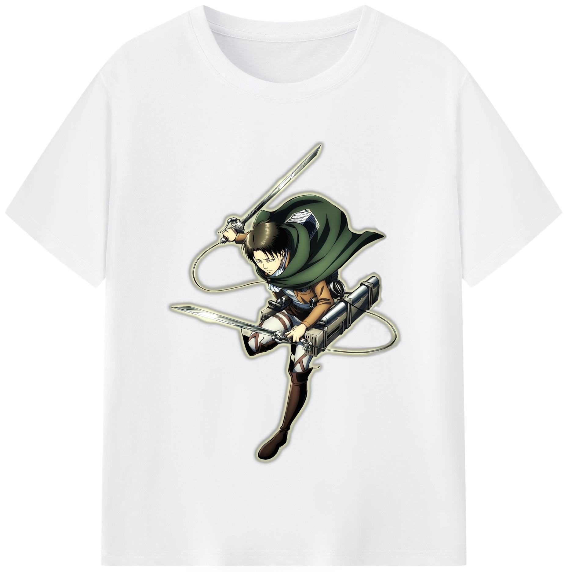 （画像用） 進撃の巨人 リヴァイ·アッカーマン Attack on Titan Levi Ackerman 綿100％半袖Tシャツ（フロントプリント）