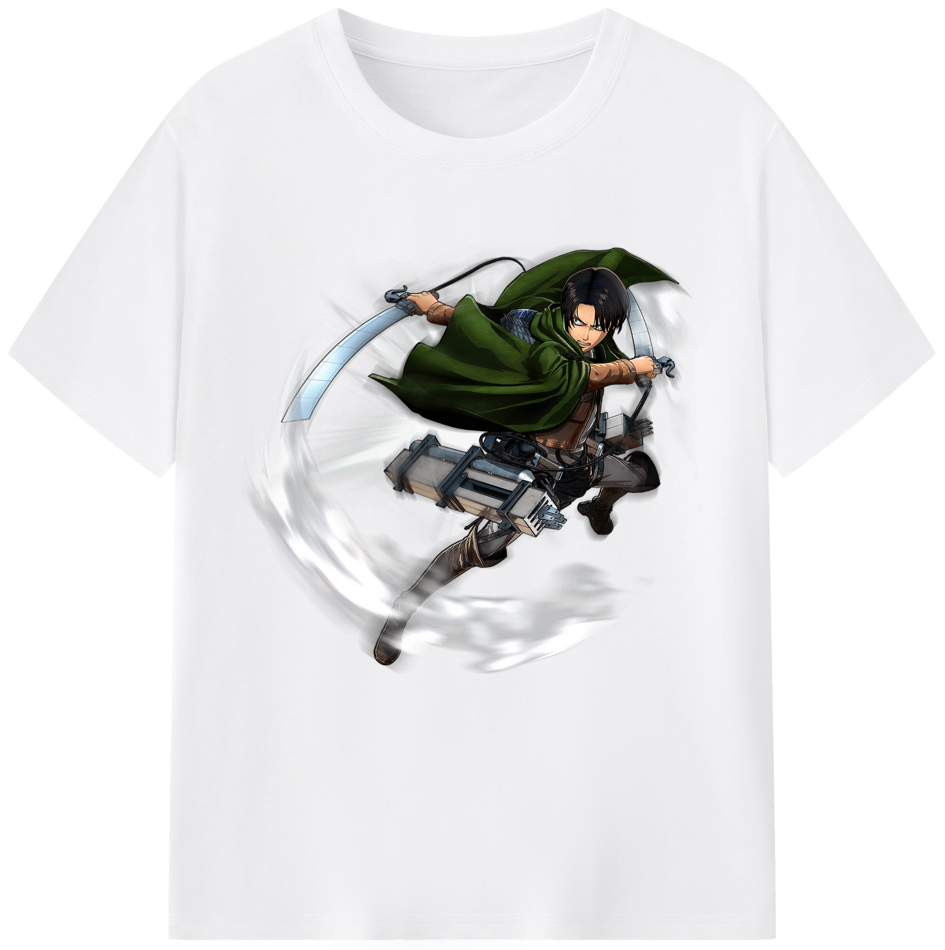 （画像用） 進撃の巨人 リヴァイ·アッカーマン Attack on Titan Levi Ackerman 綿100％半袖Tシャツ（フロントプリント）