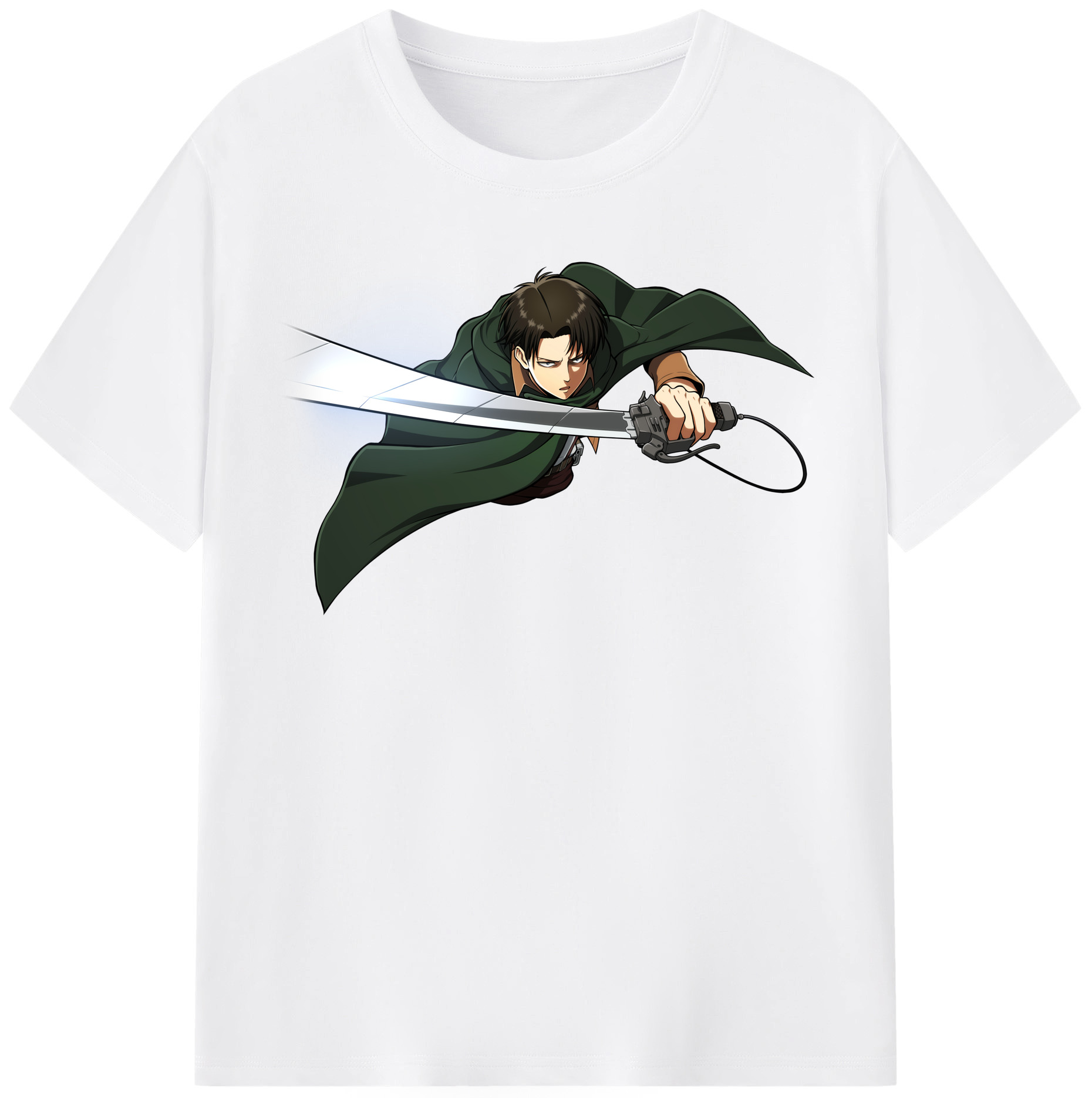 （画像用） 進撃の巨人 リヴァイ·アッカーマン Attack on Titan Levi Ackerman 綿100％半袖Tシャツ（フロントプリント）