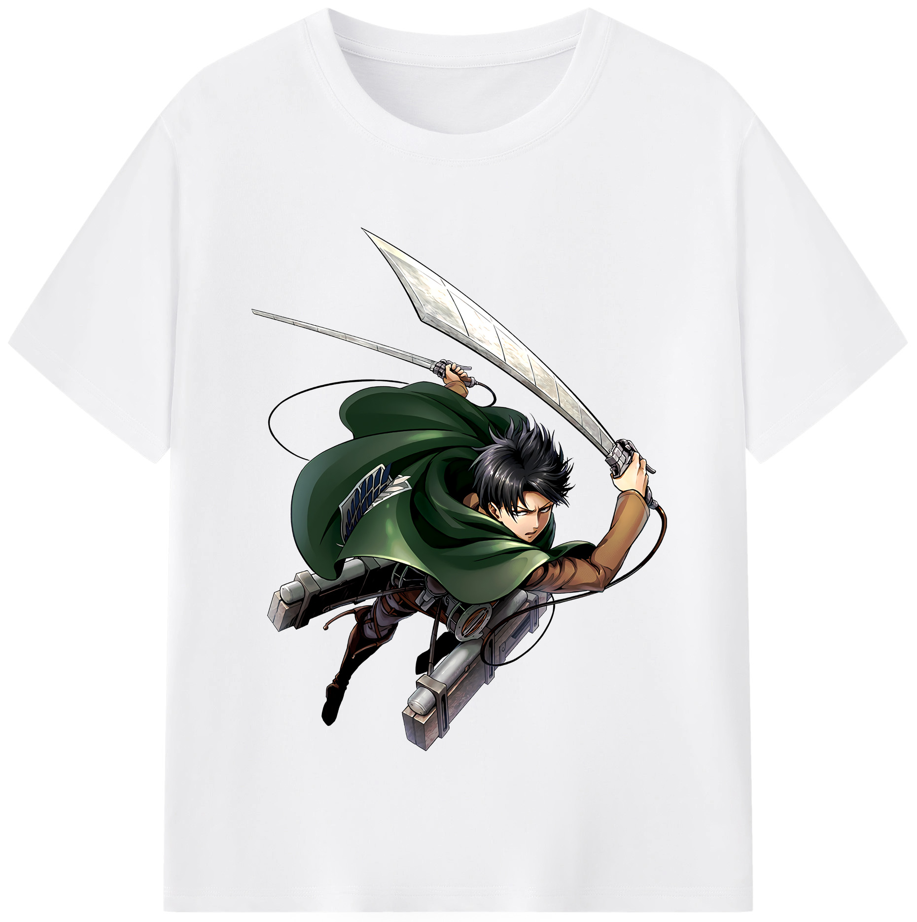 （画像用） 進撃の巨人 リヴァイ·アッカーマン Attack on Titan Levi Ackerman 綿100％半袖Tシャツ（フロントプリント）