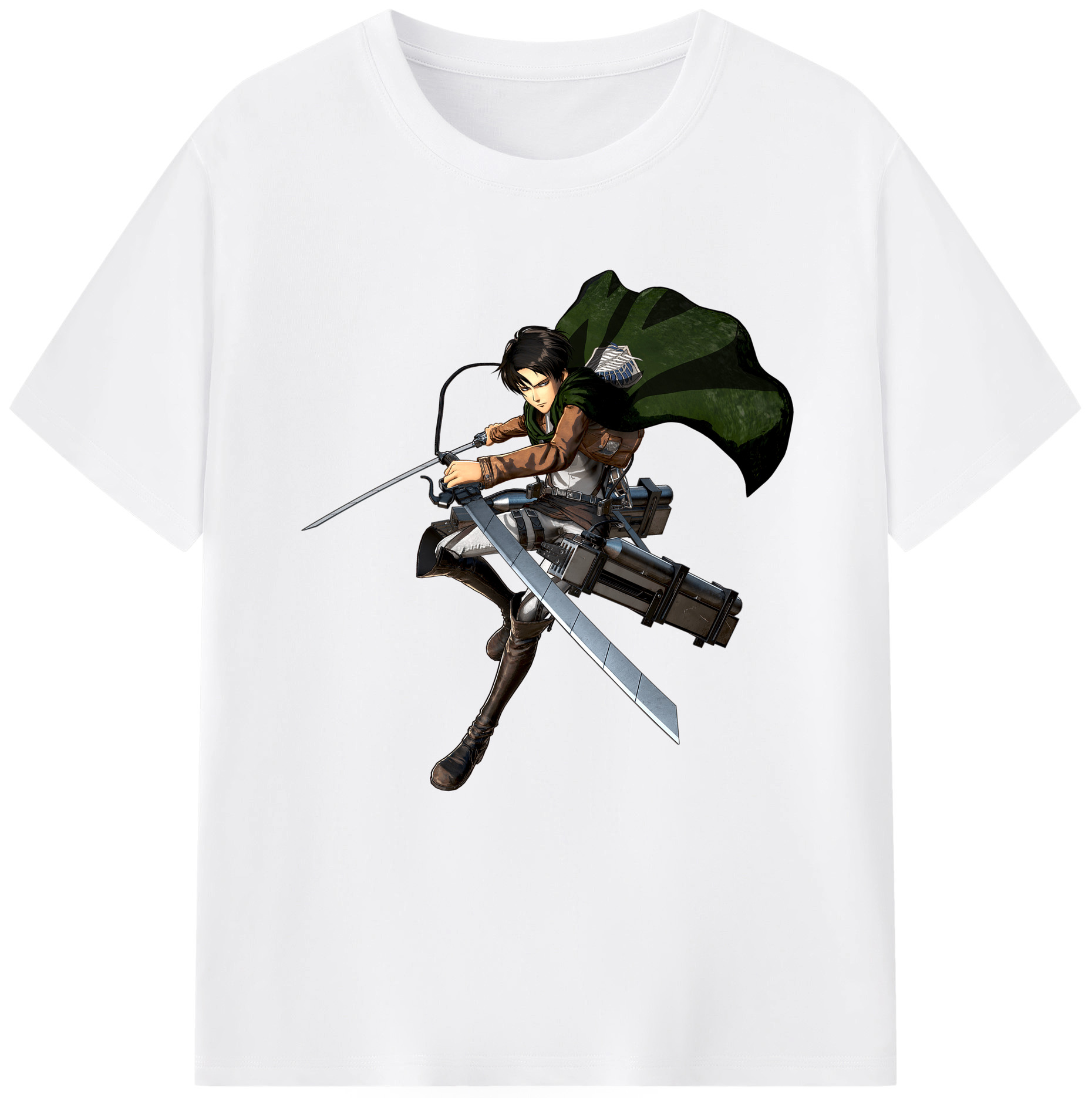 （画像用） 進撃の巨人 リヴァイ·アッカーマン Attack on Titan Levi Ackerman 綿100％半袖Tシャツ（フロントプリント）