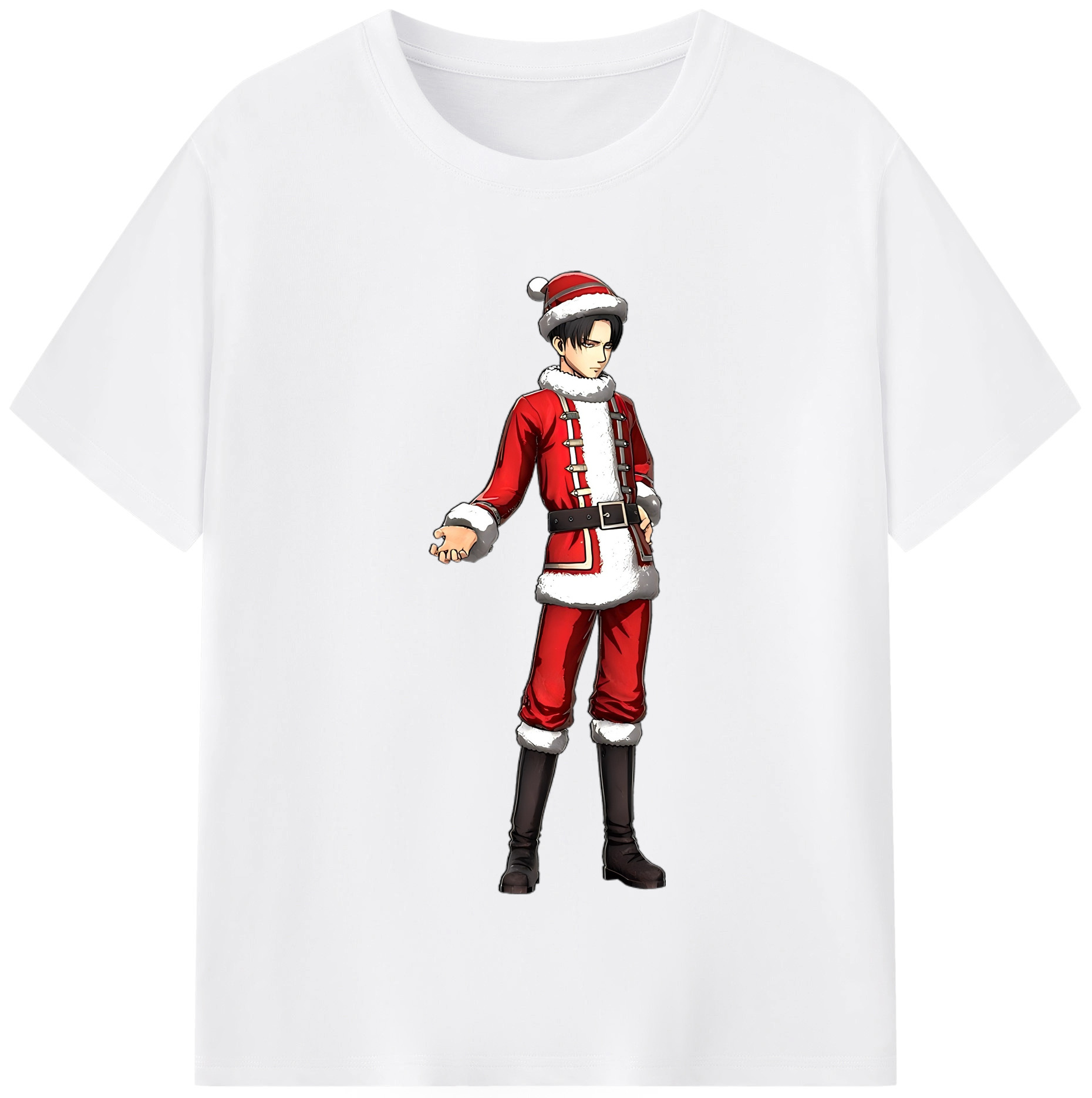 （画像用） 進撃の巨人 リヴァイ·アッカーマン Attack on Titan Levi Ackerman 綿100％半袖Tシャツ（フロントプリント）