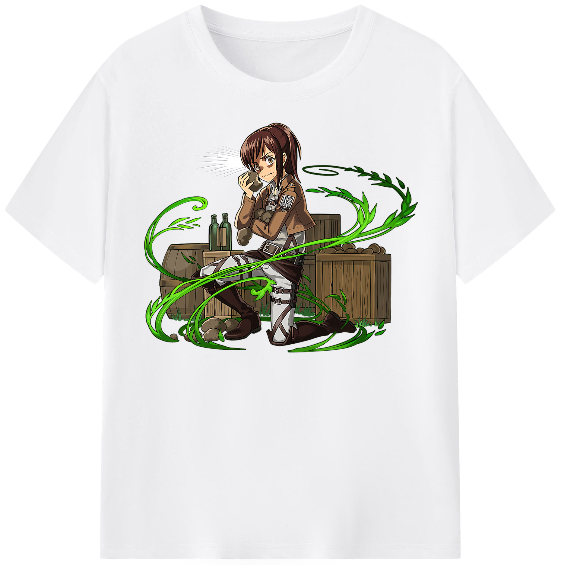 （画像用） 進撃の巨人 サシャ·ブラウス Attack on Titan Sasha Blaus 綿100％半袖Tシャツ（フロントプリント）