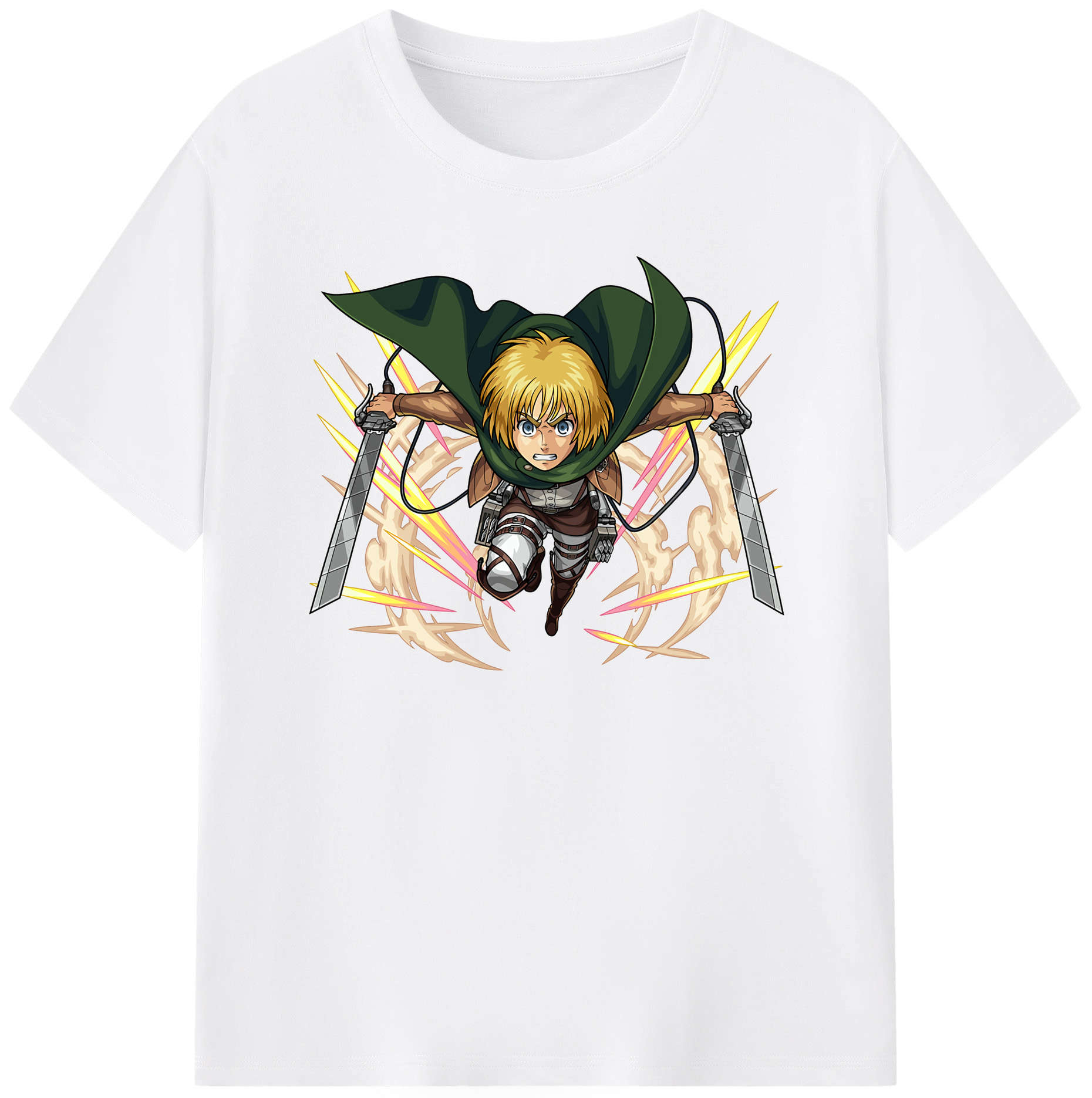 （画像用） 進撃の巨人 アルミン·アルレルト Attack on Titan Armin Arlert 綿100％半袖Tシャツ（フロントプリント）