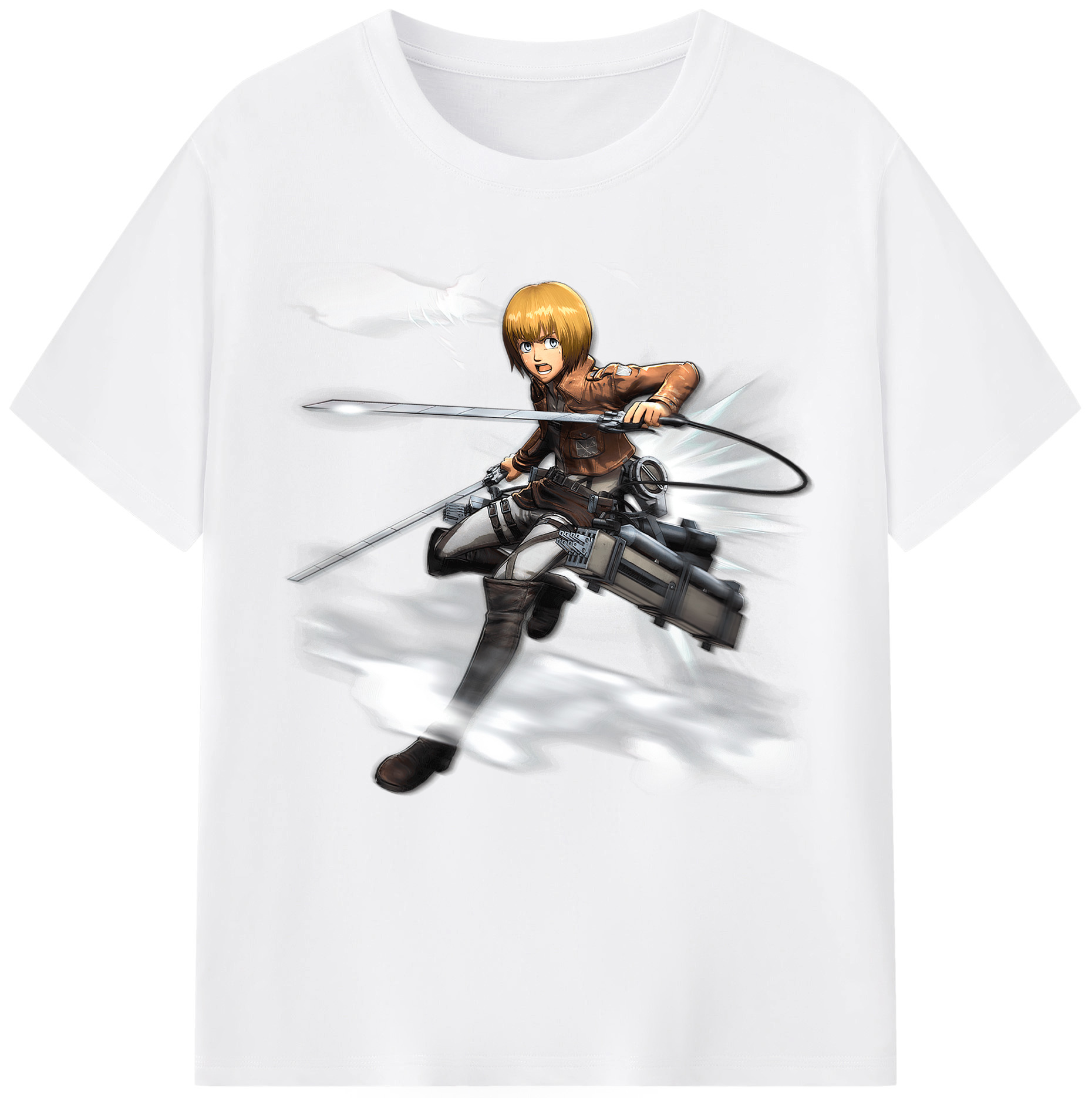 （画像用） 進撃の巨人 アルミン·アルレルト Attack on Titan Armin Arlert 綿100％半袖Tシャツ（フロントプリント）