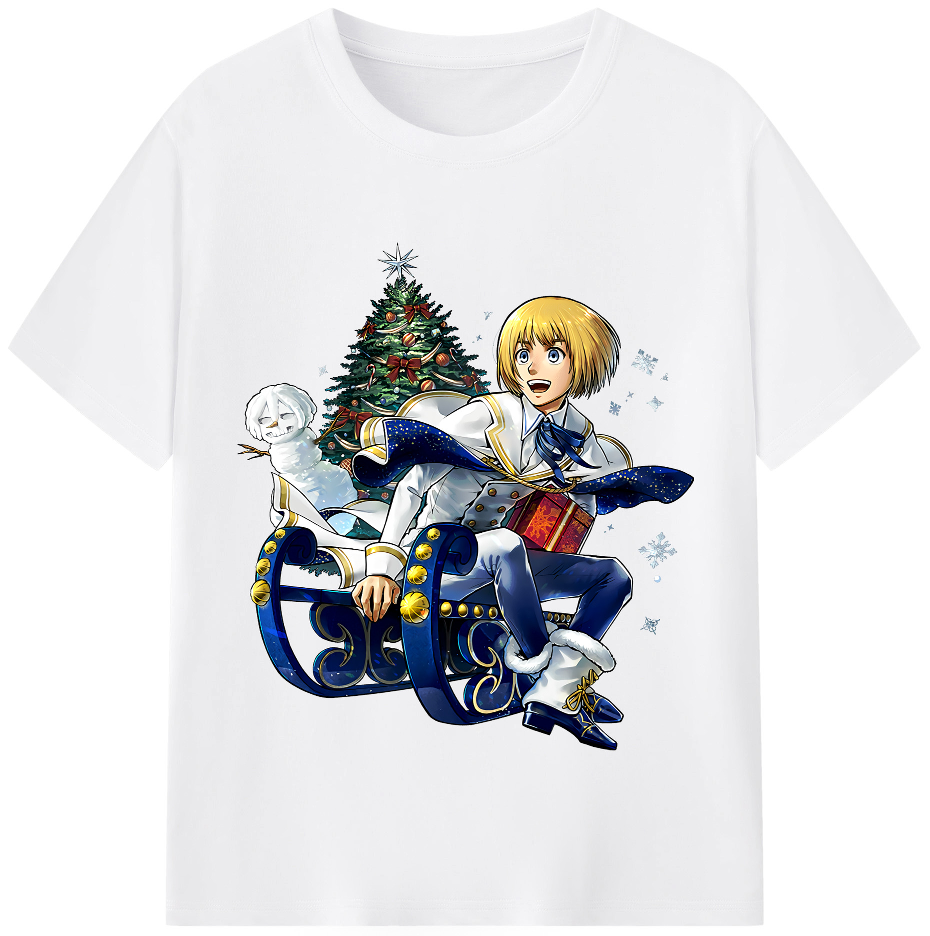 （画像用） 進撃の巨人 アルミン·アルレルト Attack on Titan Armin Arlert 綿100％半袖Tシャツ（フロントプリント）