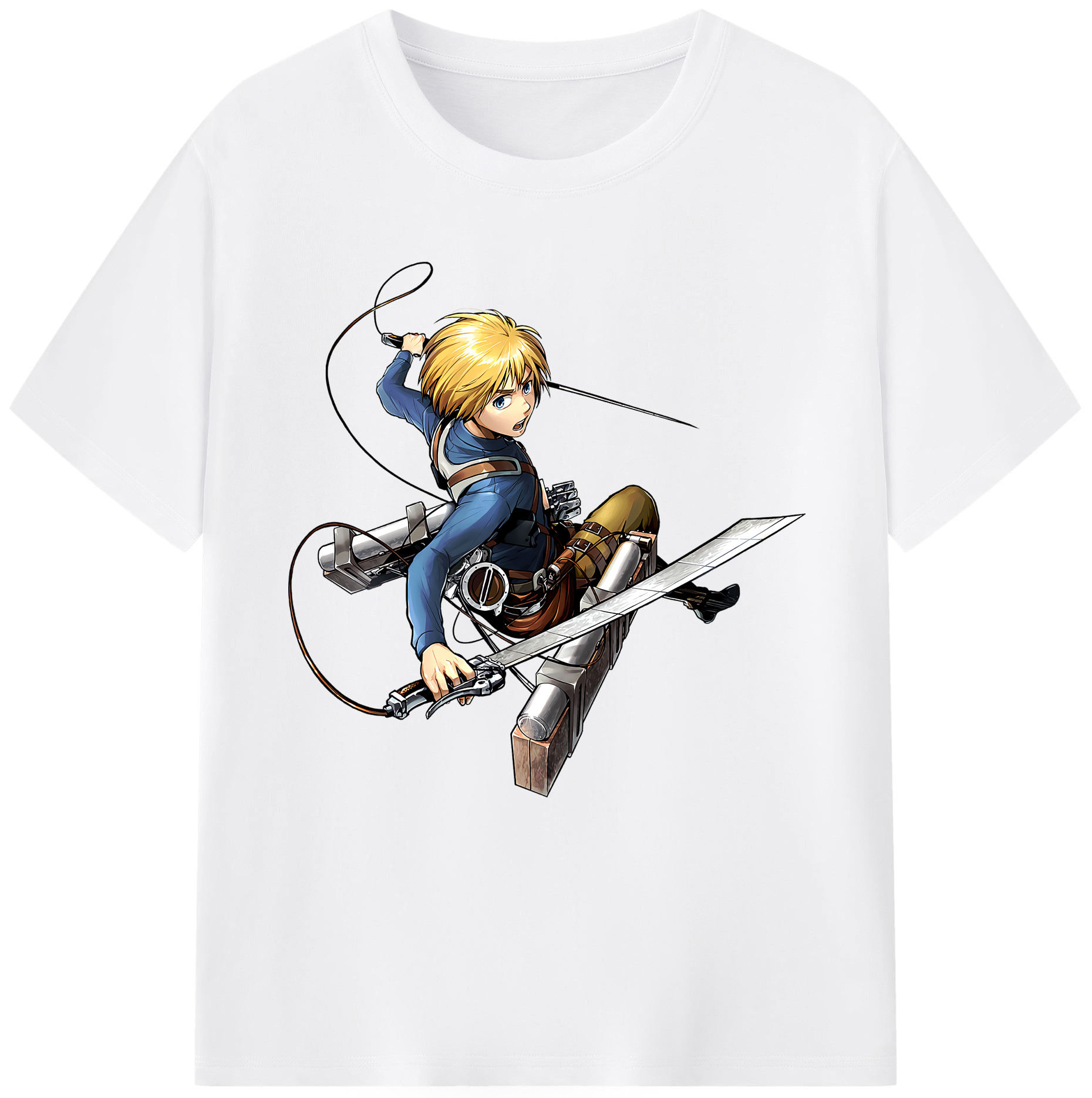 （画像用） 進撃の巨人 アルミン·アルレルト Attack on Titan Armin Arlert 綿100％半袖Tシャツ（フロントプリント）