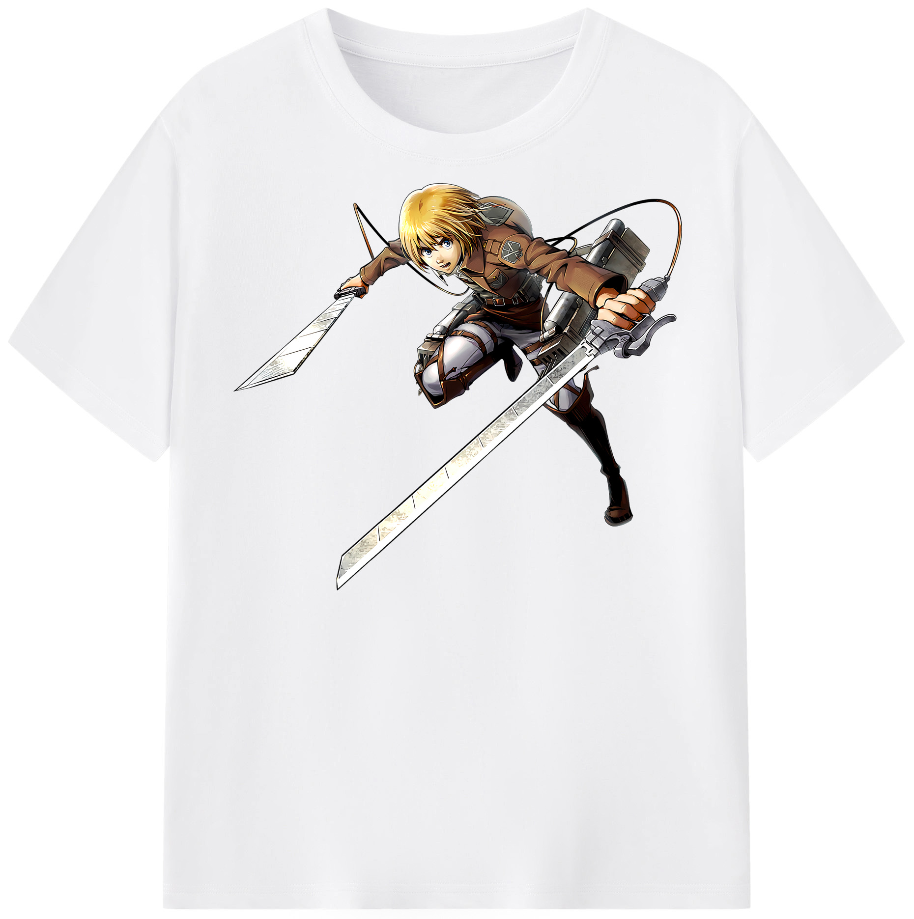 （画像用） 進撃の巨人 アルミン·アルレルト Attack on Titan Armin Arlert 綿100％半袖Tシャツ（フロントプリント）