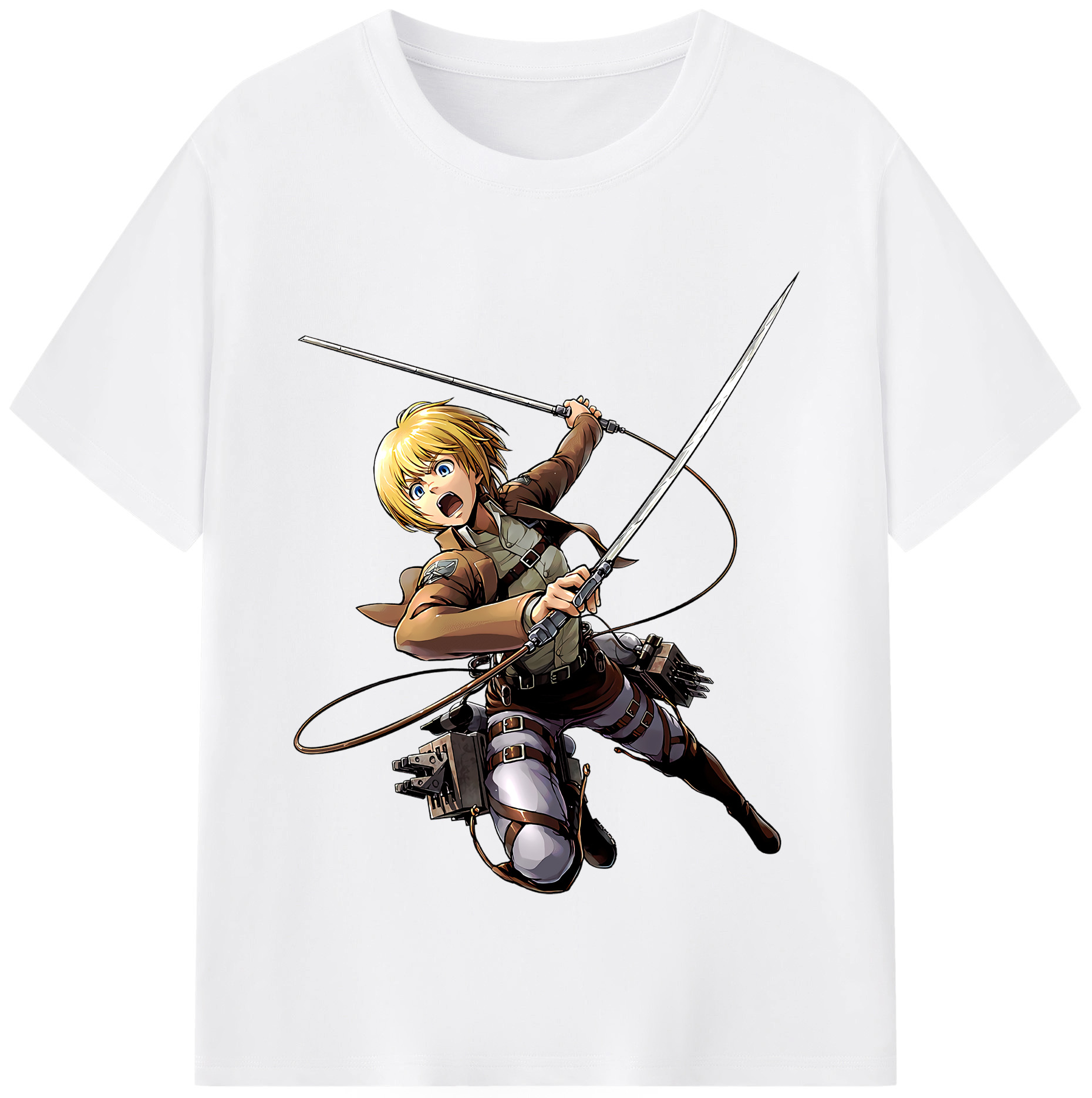 （画像用） 進撃の巨人 アルミン·アルレルト Attack on Titan Armin Arlert 綿100％半袖Tシャツ（フロントプリント）