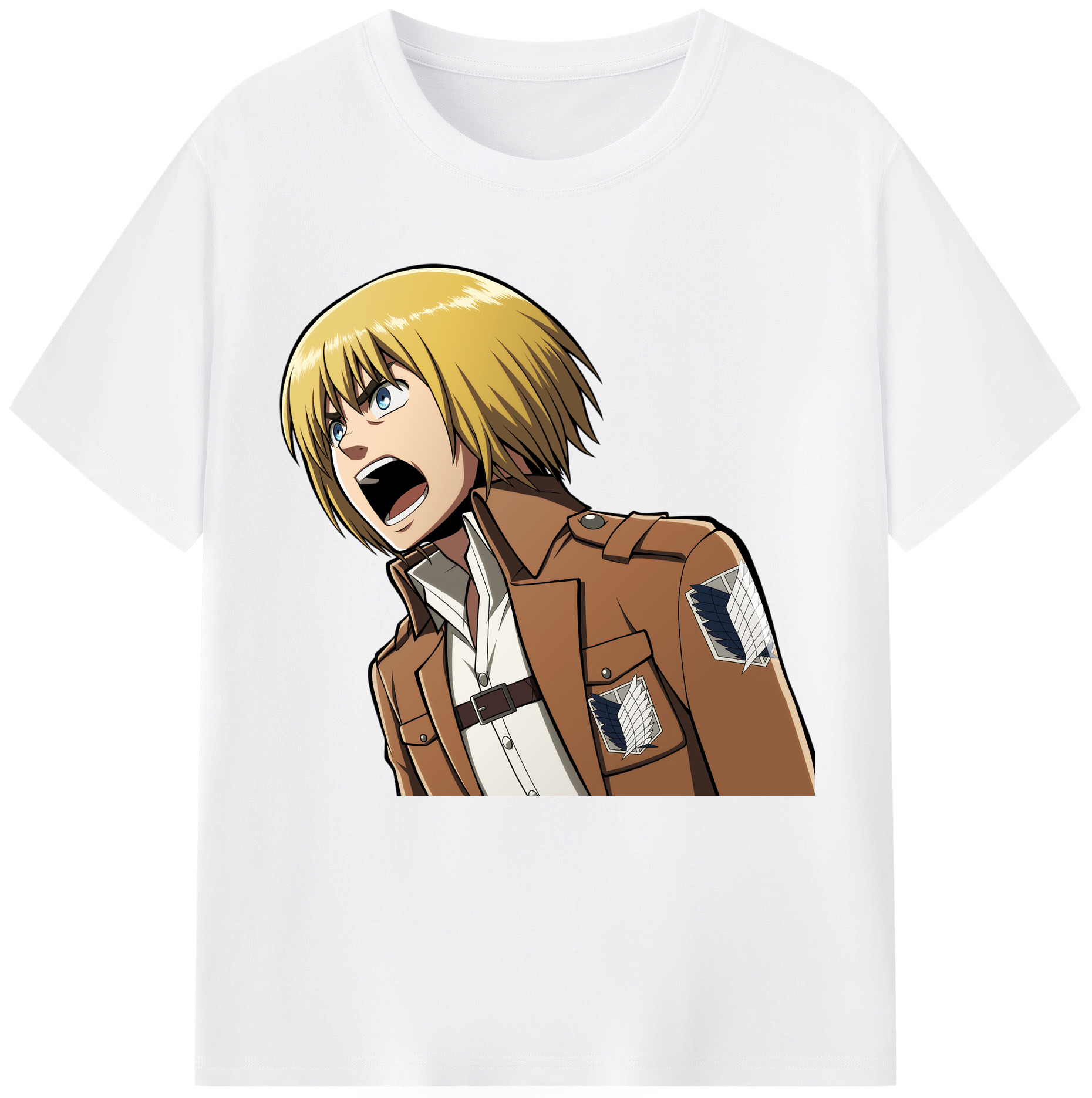 （画像用） 進撃の巨人 アルミン·アルレルト Attack on Titan Armin Arlert 綿100％半袖Tシャツ（フロントプリント）