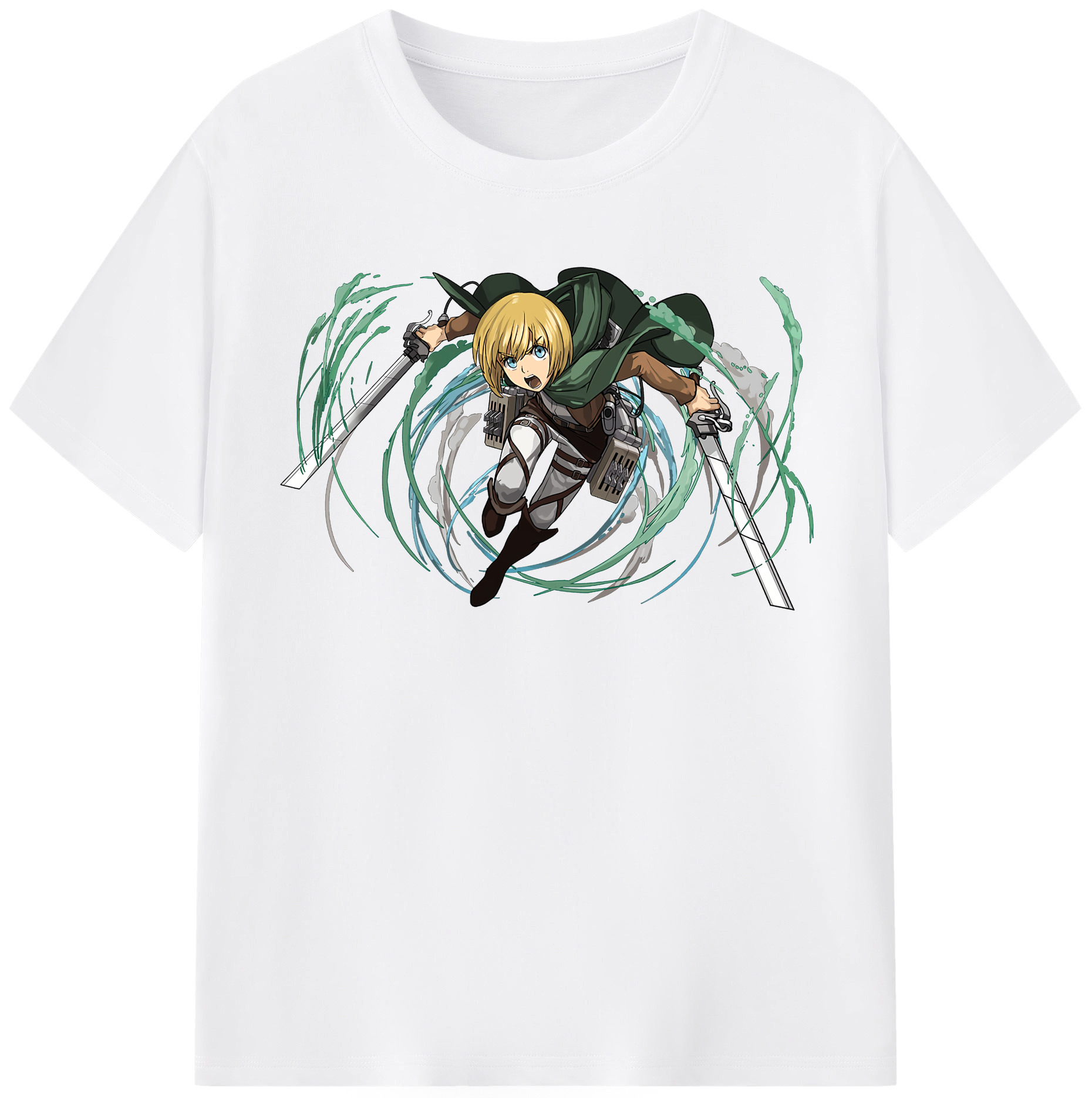 （画像用） 進撃の巨人 アルミン·アルレルト Attack on Titan Armin Arlert 綿100％半袖Tシャツ（フロントプリント）