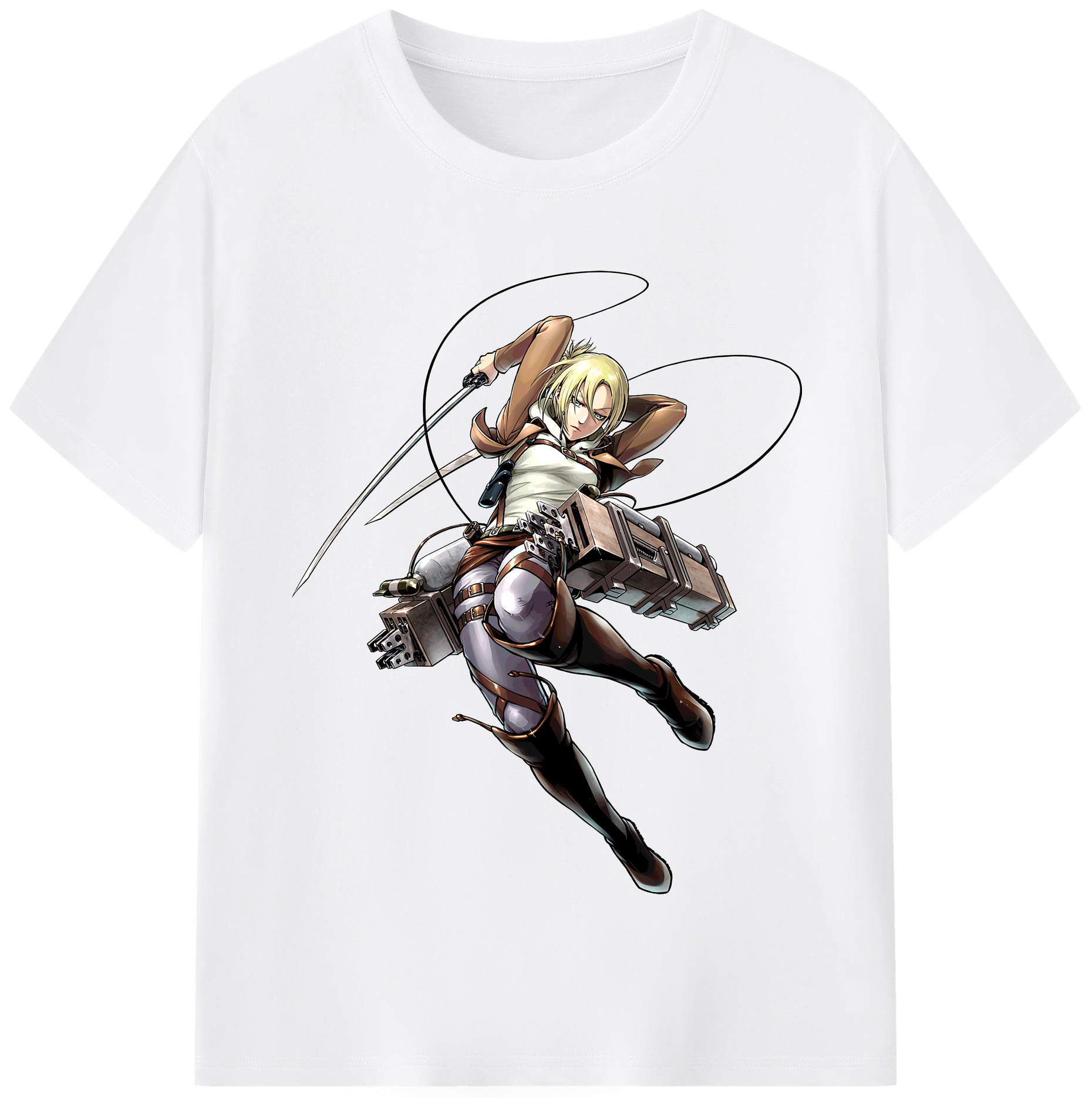 （画像用） 進撃の巨人 アニ・レオンハート Attack on Titan Annie Leonhart 綿100％半袖Tシャツ（フロントプリント）