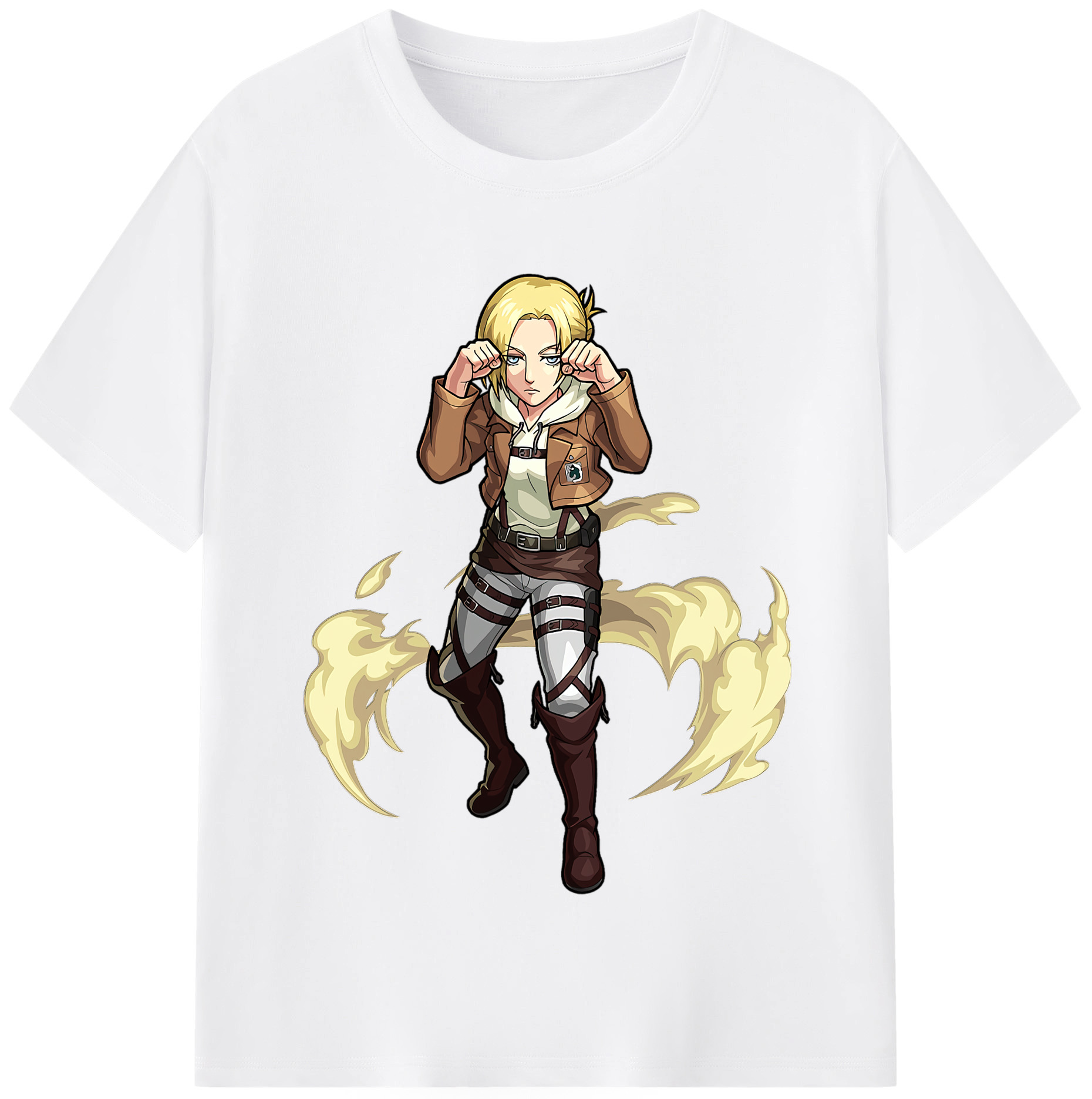 （画像用） 進撃の巨人 アニ・レオンハート Attack on Titan Annie Leonhart 綿100％半袖Tシャツ（フロントプリント）