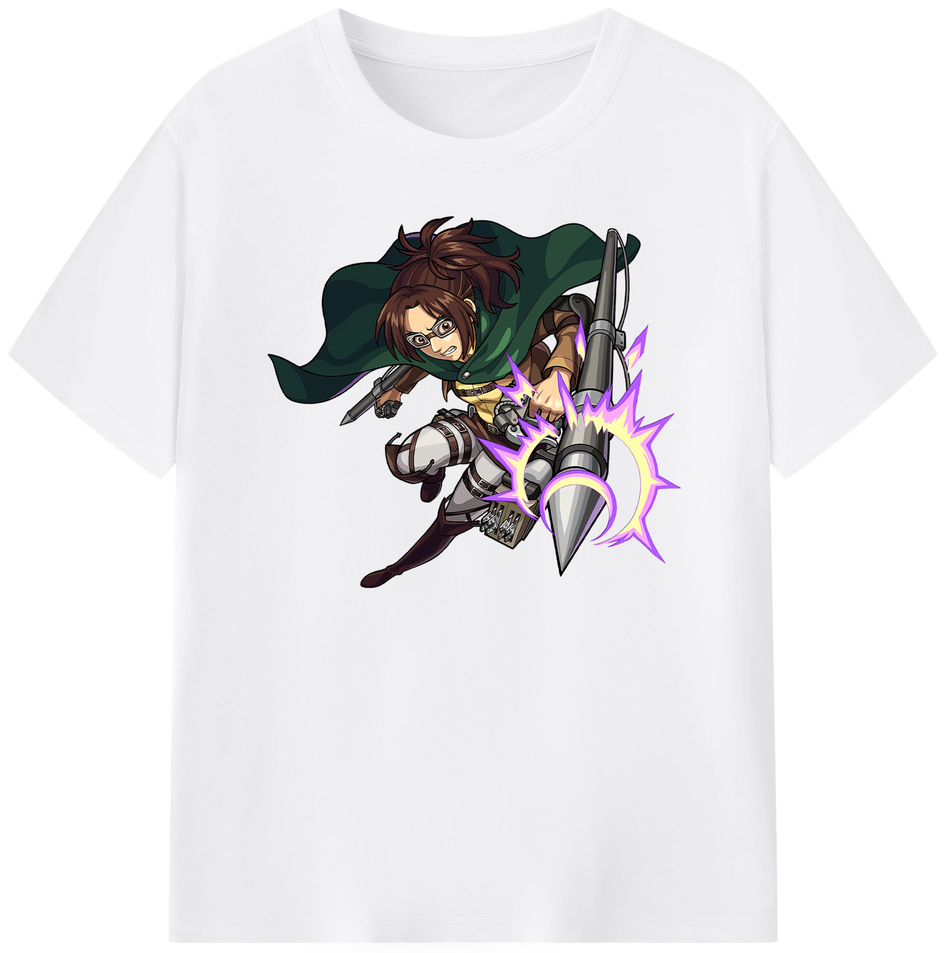 （画像用） 進撃の巨人 ハンジ·ゾエ Attack on Titan Hanji Zoe 綿100％半袖Tシャツ（フロントプリント）