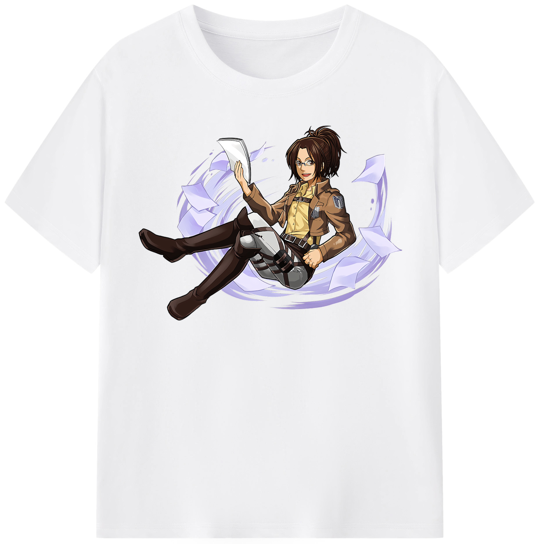 （画像用） 進撃の巨人 ハンジ·ゾエ Attack on Titan Hanji Zoe 綿100％半袖Tシャツ（フロントプリント）