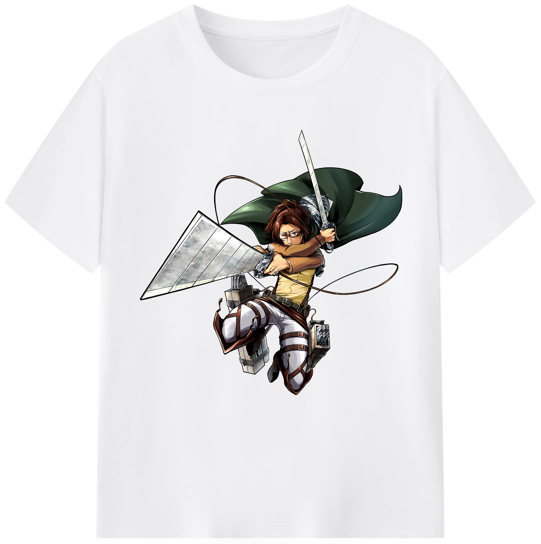（画像用） 進撃の巨人 ハンジ·ゾエ Attack on Titan Hanji Zoe 綿100％半袖Tシャツ（フロントプリント）