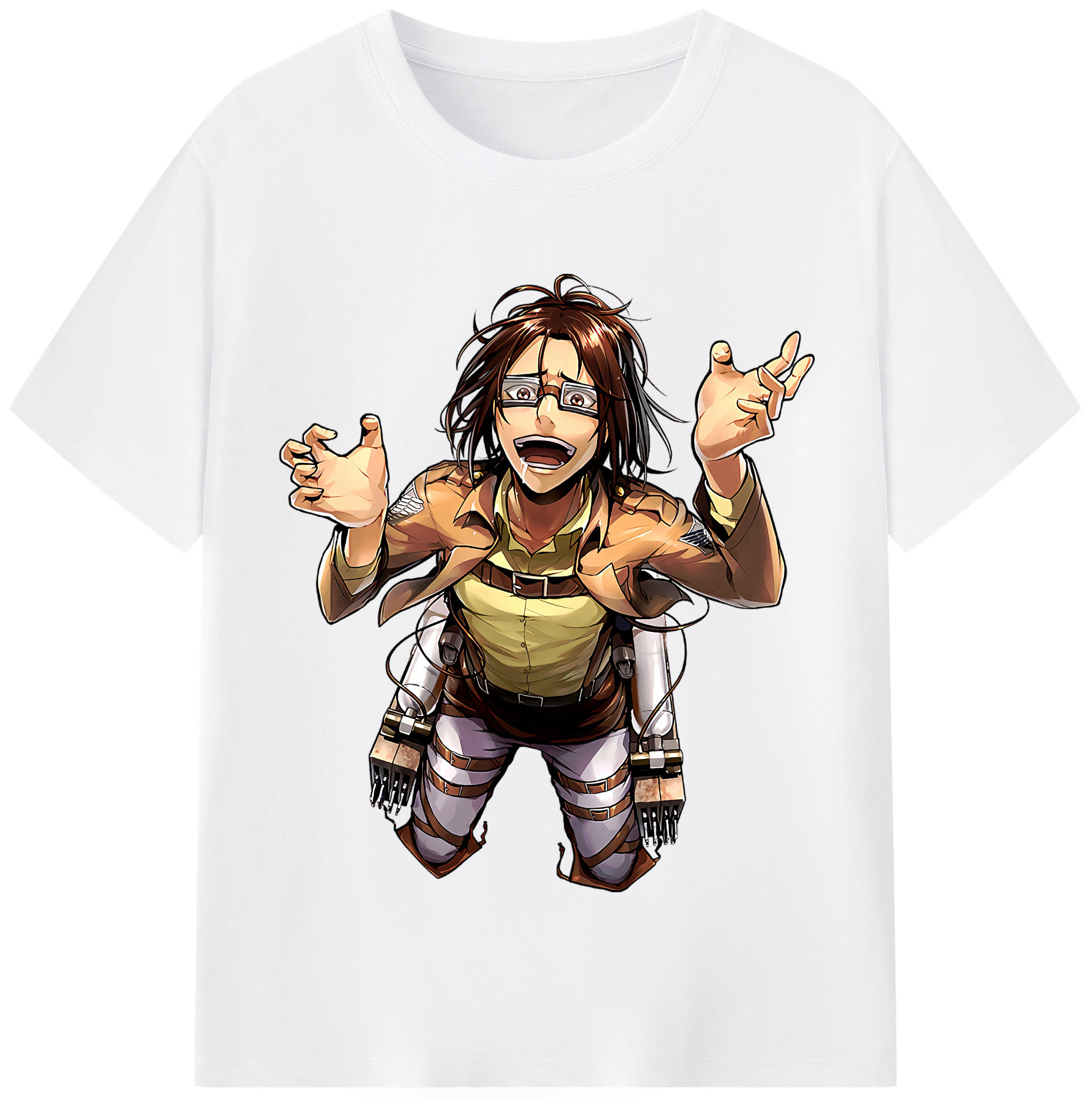 （画像用） 進撃の巨人 ハンジ·ゾエ Attack on Titan Hanji Zoe 綿100％半袖Tシャツ（フロントプリント）