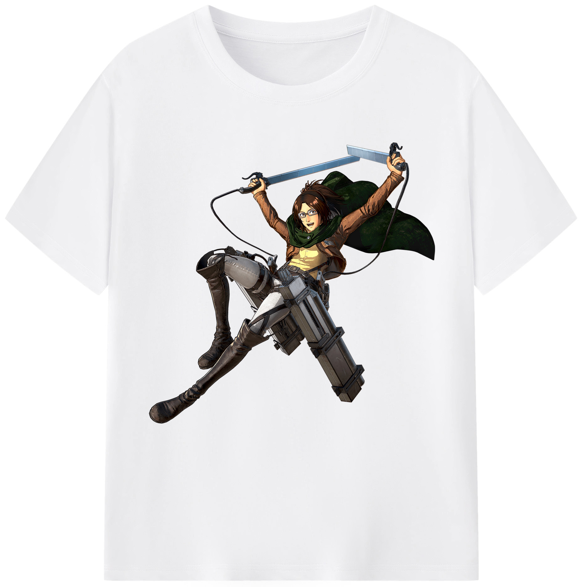 （画像用） 進撃の巨人 ハンジ·ゾエ Attack on Titan Hanji Zoe 綿100％半袖Tシャツ（フロントプリント）