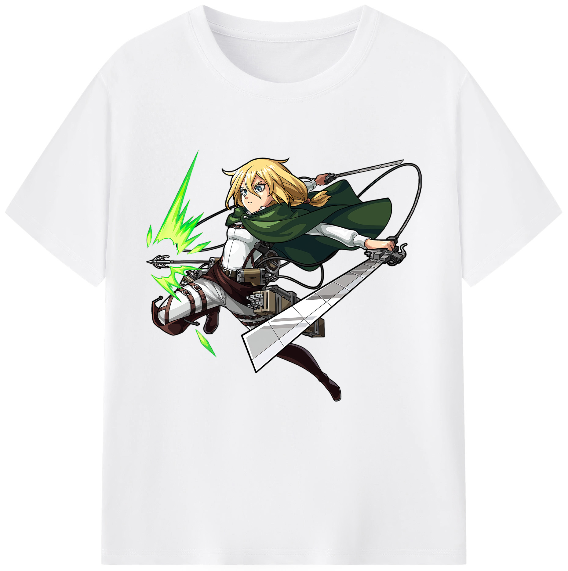 （画像用） 進撃の巨人 クリスタ·レンズ Attack on Titan Christa Lenz 綿100％半袖Tシャツ（フロントプリント）