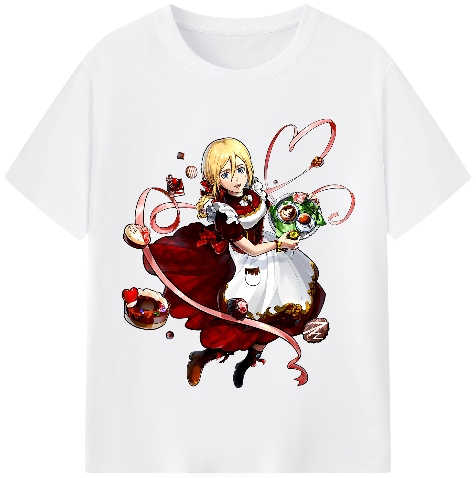 （画像用） 進撃の巨人 クリスタ·レンズ Attack on Titan Christa Lenz 綿100％半袖Tシャツ（フロントプリント）