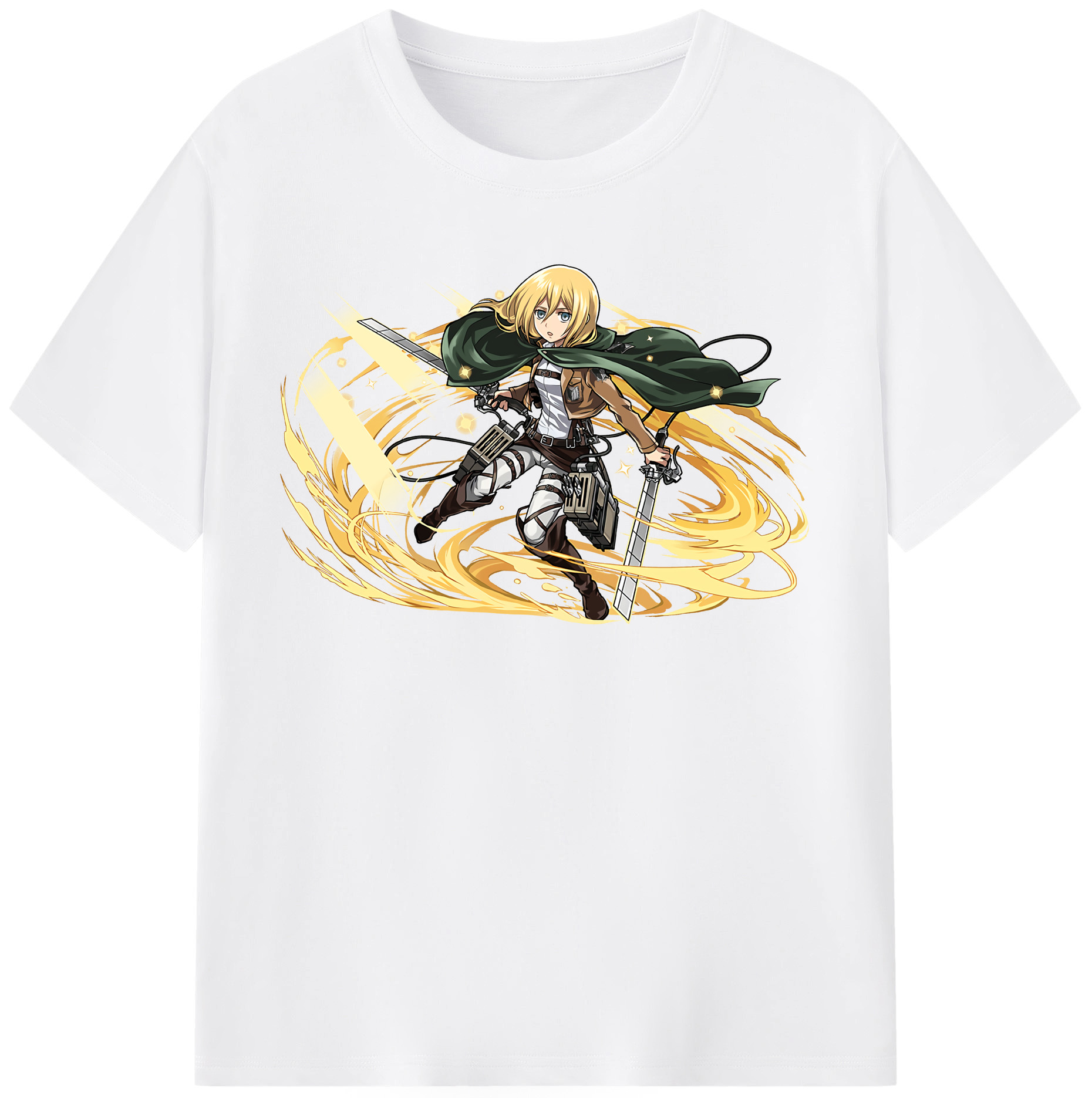 （画像用） 進撃の巨人 クリスタ·レンズ Attack on Titan Christa Lenz 綿100％半袖Tシャツ（フロントプリント）