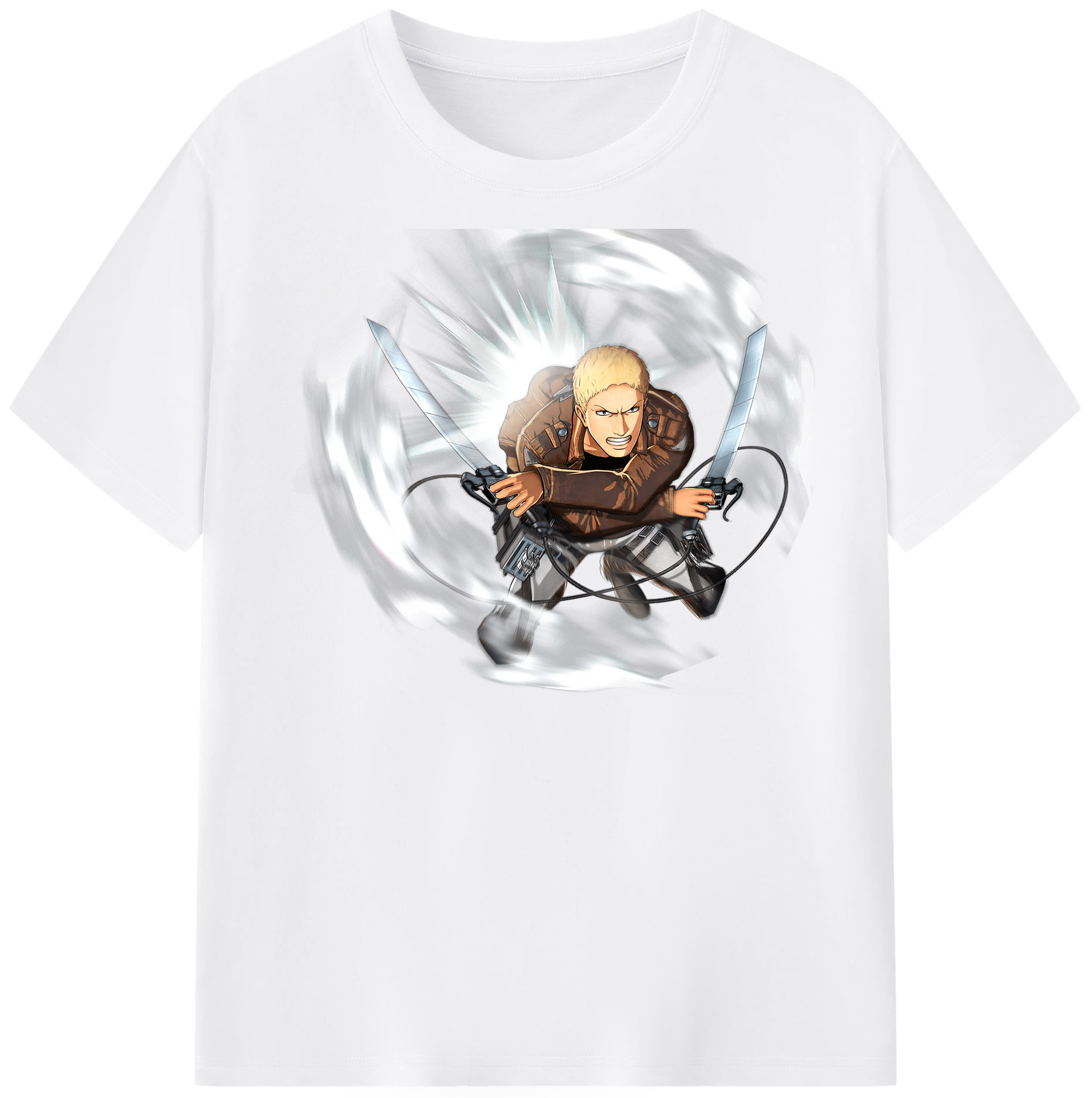 （画像用） 進撃の巨人 ライナー・ブラウン Attack on Titan Reiner Braun 綿100％半袖Tシャツ（フロントプリント）
