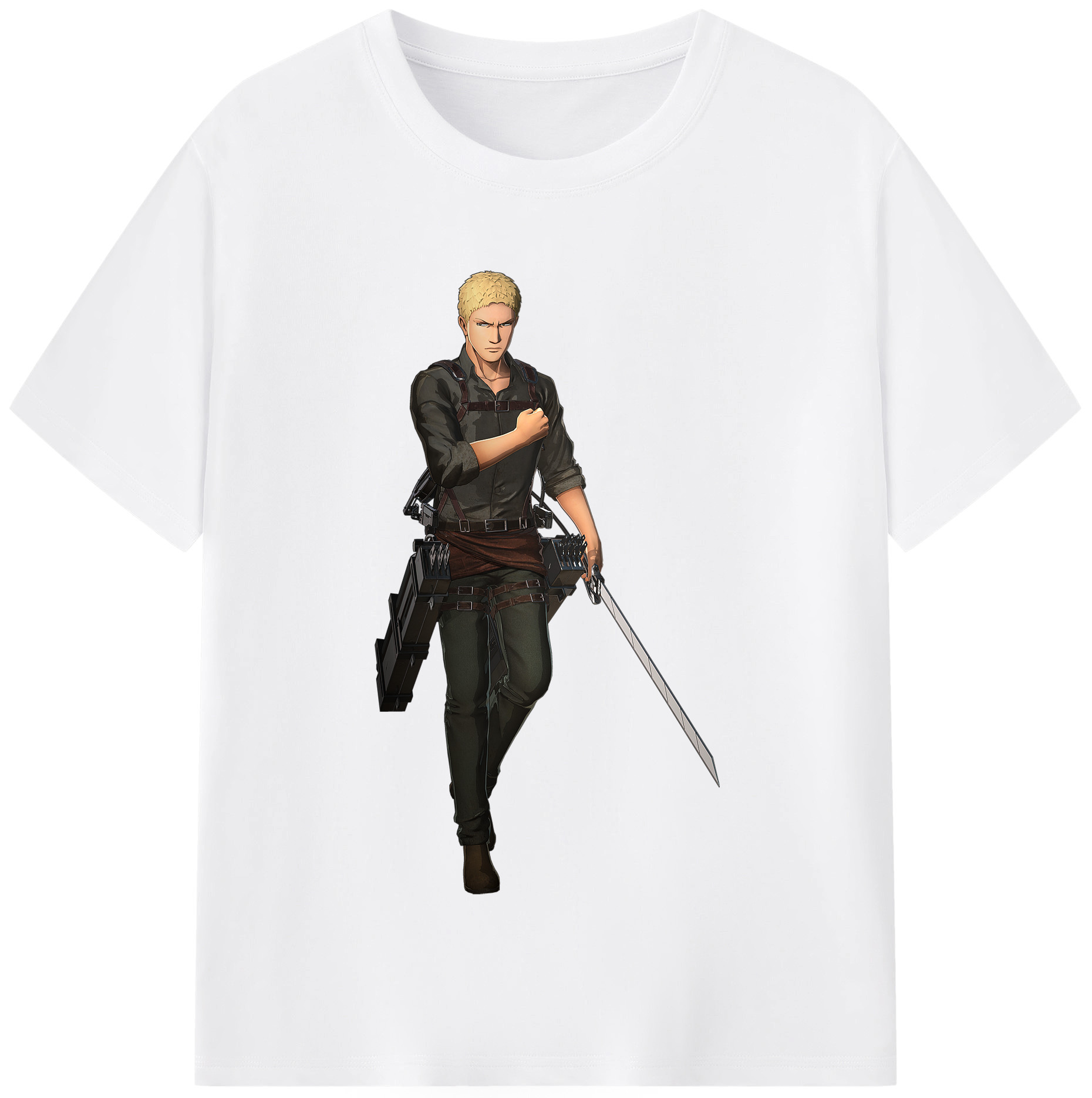 （画像用） 進撃の巨人 ライナー・ブラウン Attack on Titan Reiner Braun 綿100％半袖Tシャツ（フロントプリント）