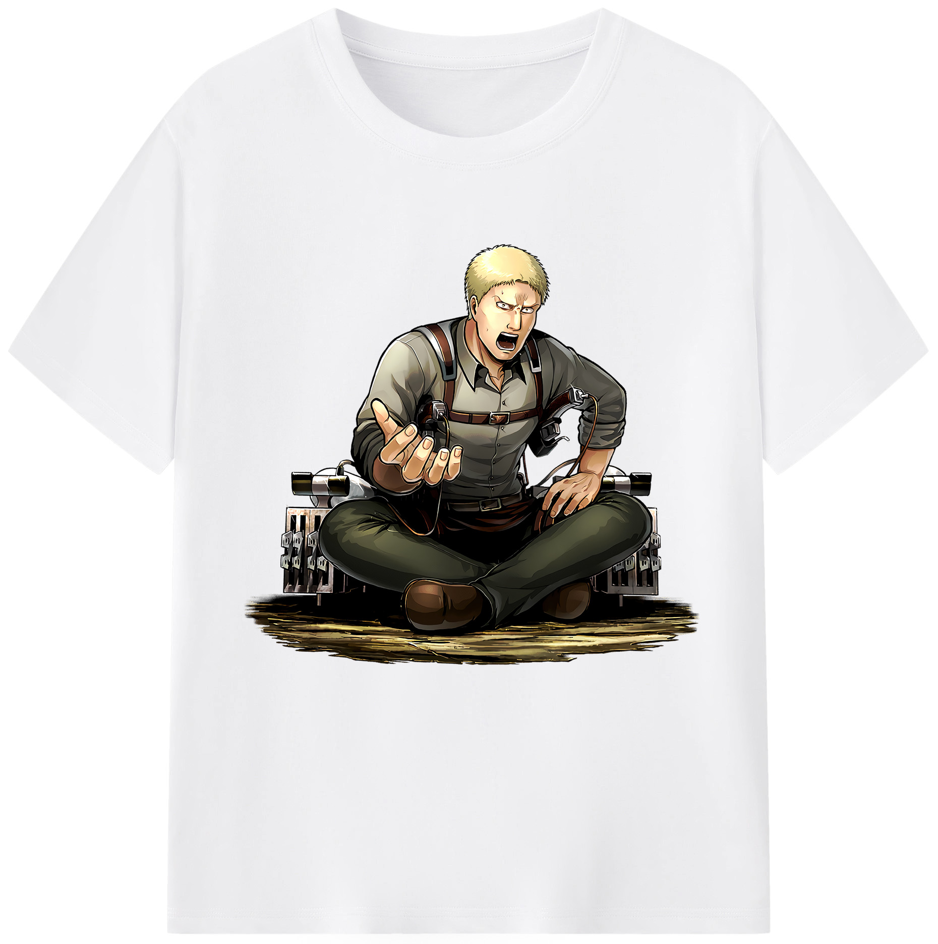 （画像用） 進撃の巨人 ライナー・ブラウン Attack on Titan Reiner Braun 綿100％半袖Tシャツ（フロントプリント）