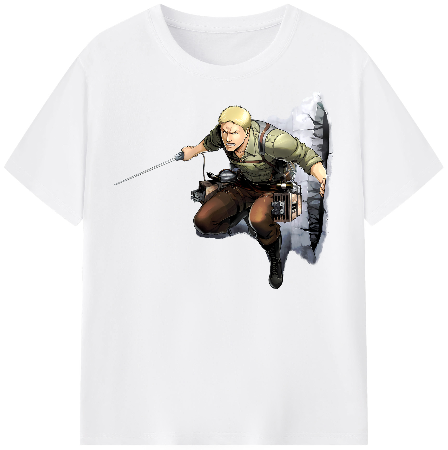 （画像用） 進撃の巨人 ライナー・ブラウン Attack on Titan Reiner Braun 綿100％半袖Tシャツ（フロントプリント）
