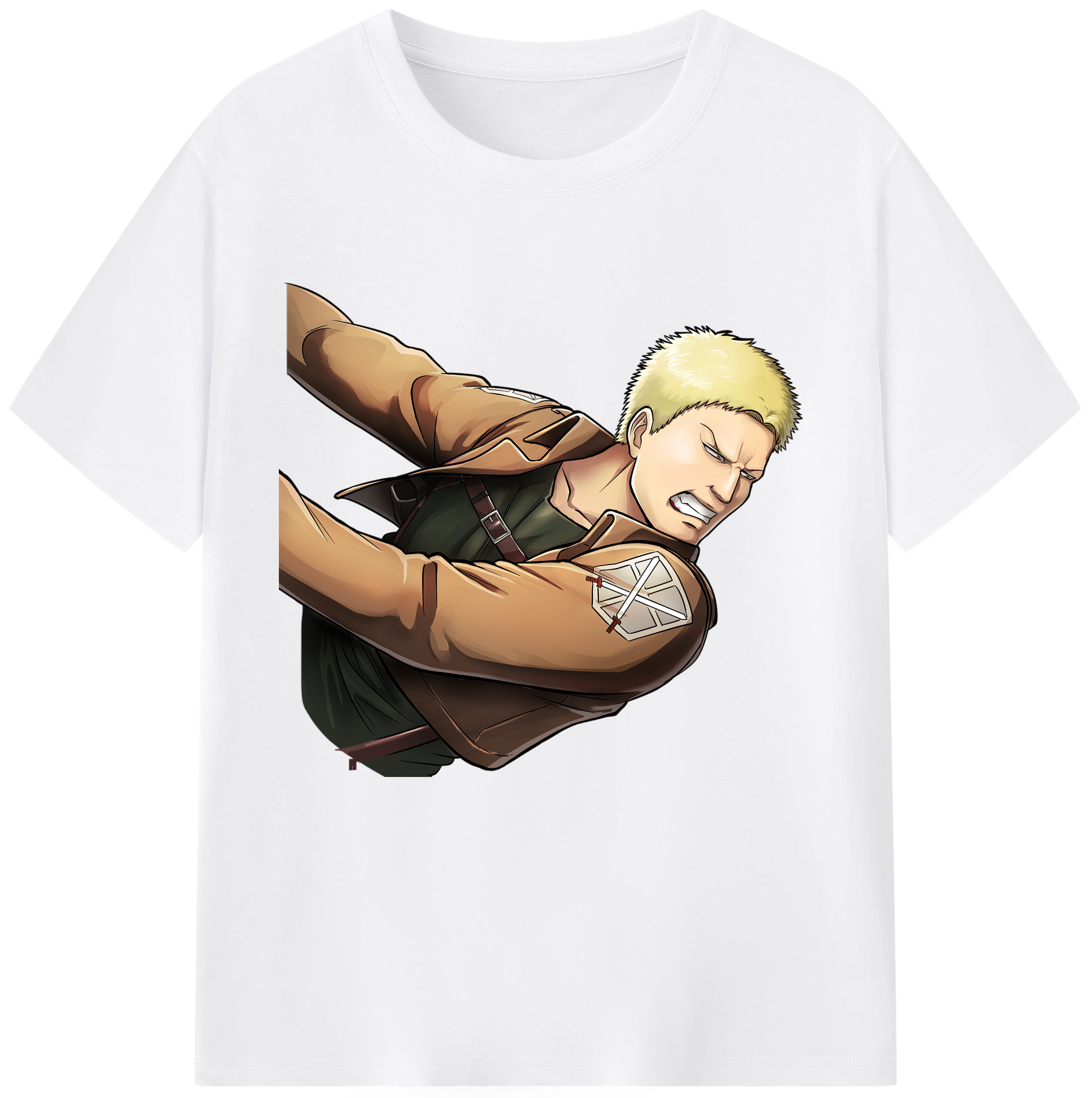（画像用） 進撃の巨人 ライナー・ブラウン Attack on Titan Reiner Braun 綿100％半袖Tシャツ（フロントプリント）
