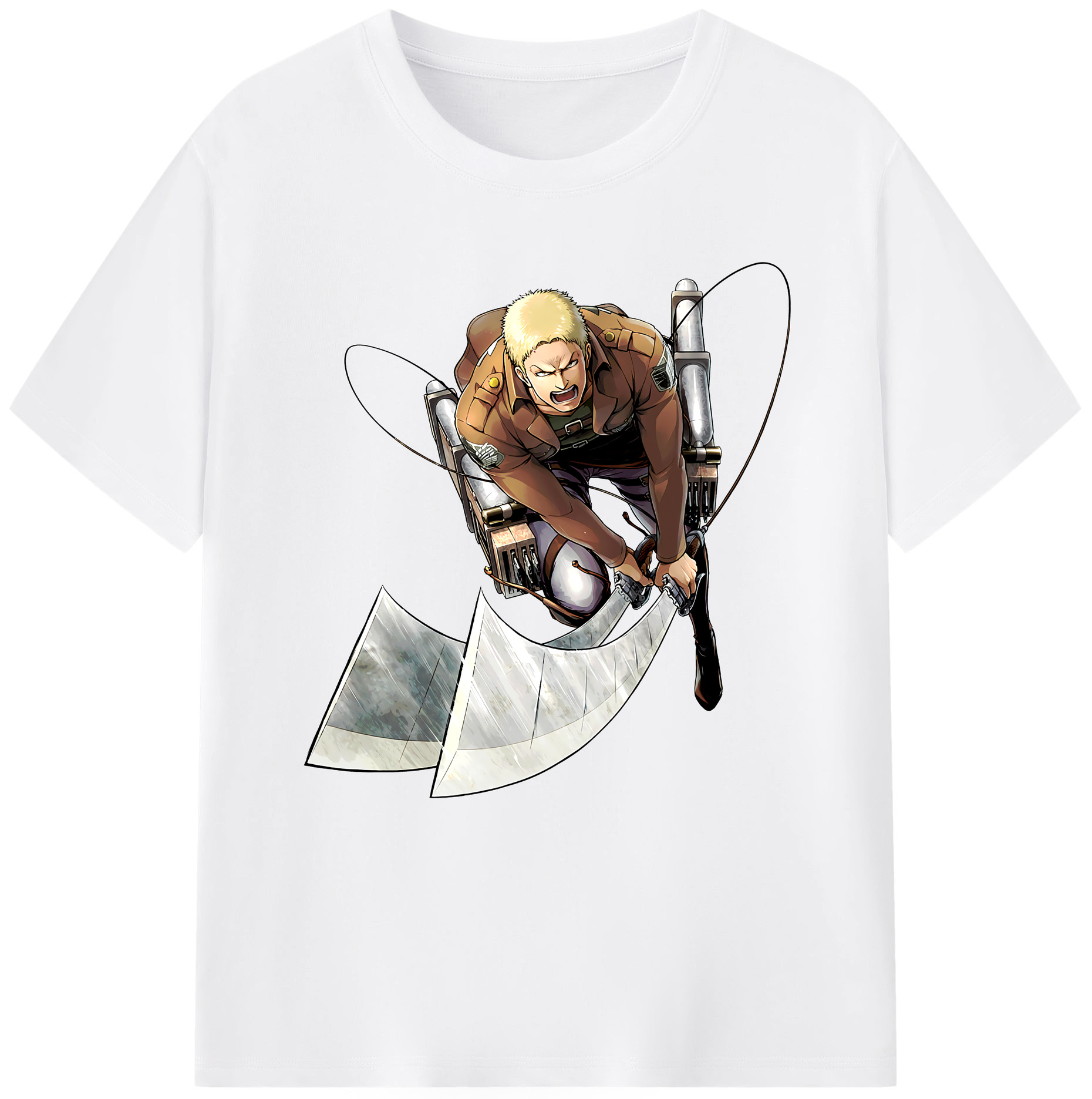 （画像用） 進撃の巨人 ライナー・ブラウン Attack on Titan Reiner Braun 綿100％半袖Tシャツ（フロントプリント）