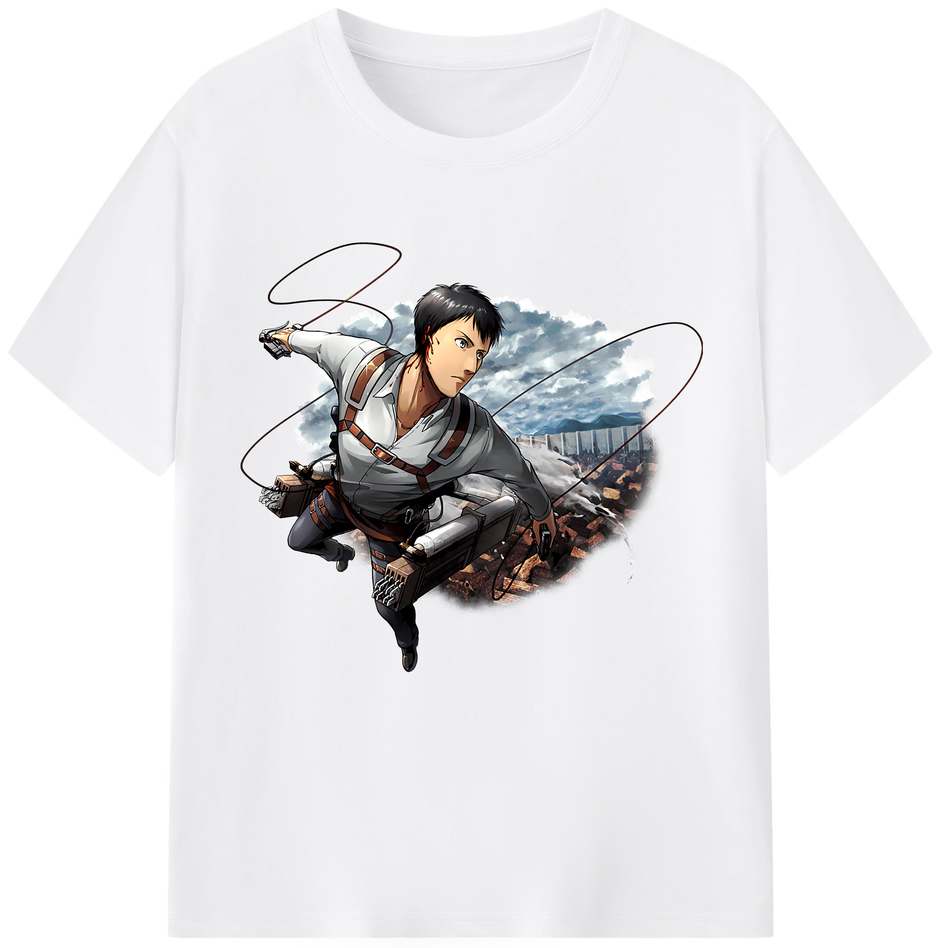 （画像用） 進撃の巨人 ベルトルト・フーバー Attack on Titan Bertholdt Hoover 綿100％半袖Tシャツ（フロントプリント）