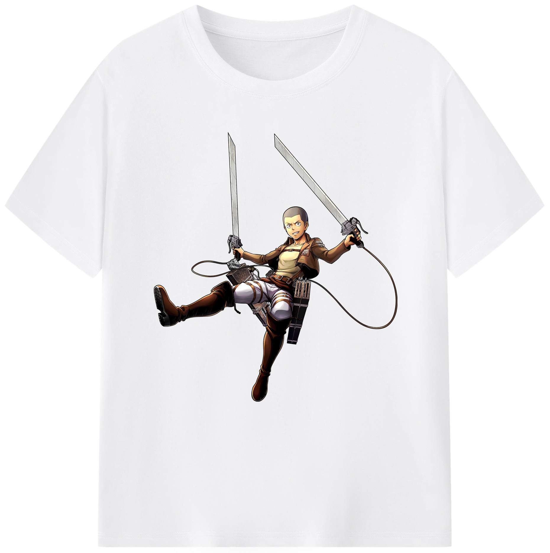 （画像用） 進撃の巨人 コニー·スプリンガー Attack on Titan Connie Springer 綿100％半袖Tシャツ（フロントプリント）