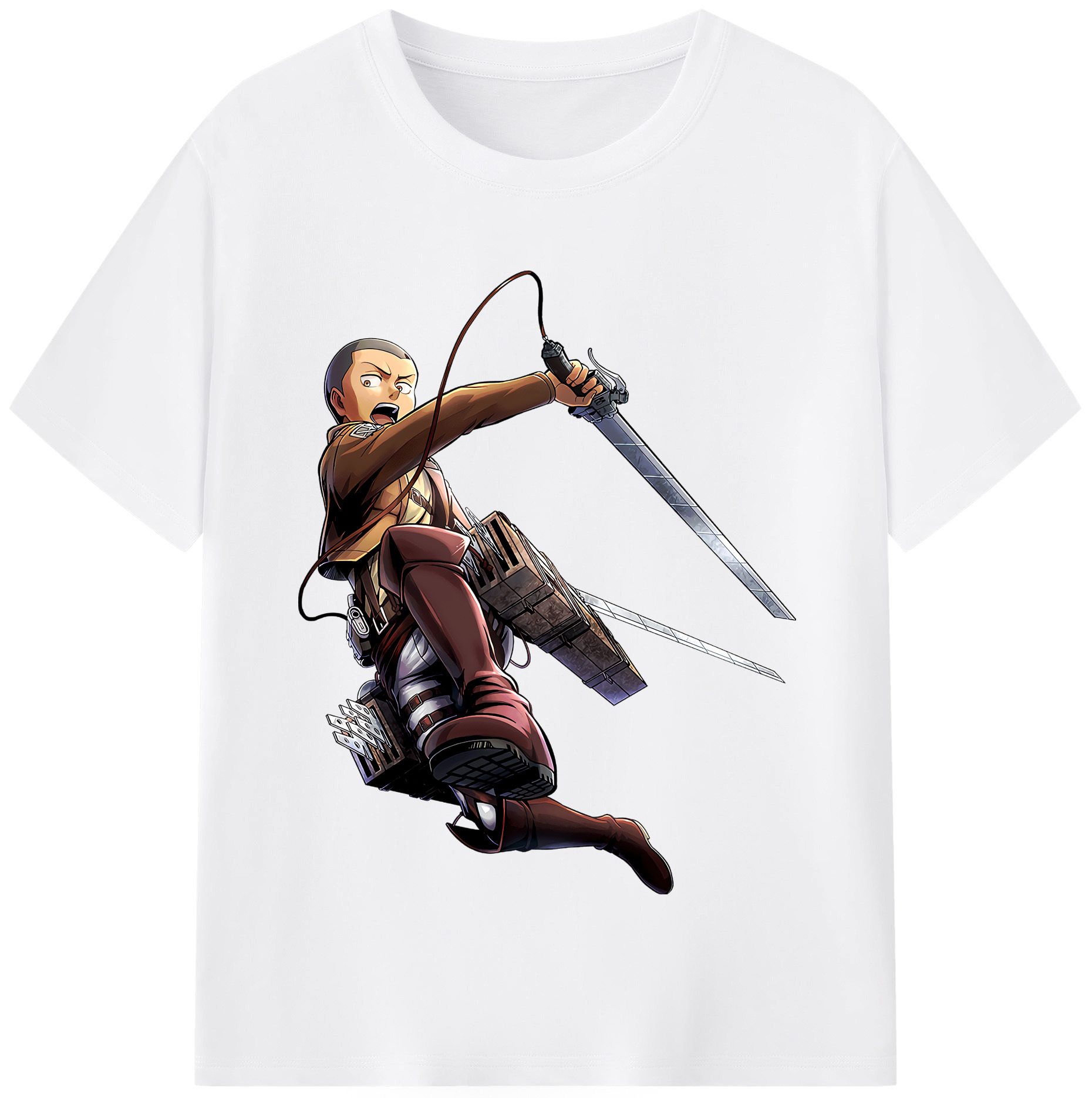 （画像用） 進撃の巨人 コニー·スプリンガー Attack on Titan Connie Springer 綿100％半袖Tシャツ（フロントプリント）