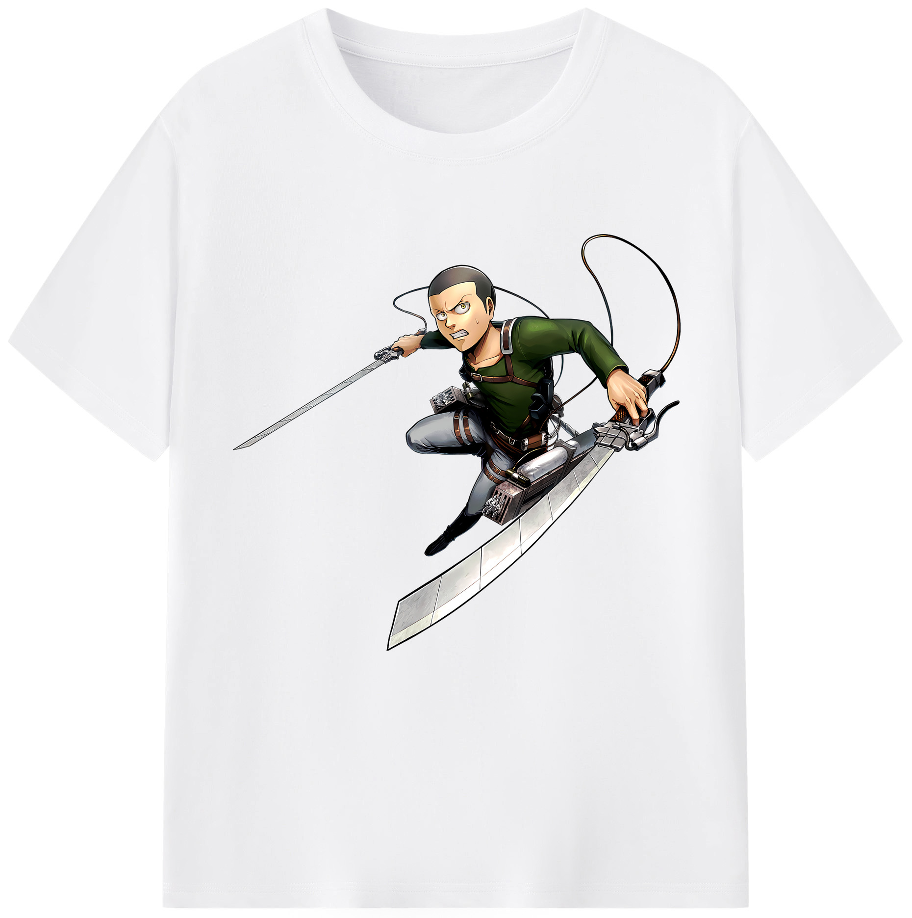（画像用） 進撃の巨人 コニー·スプリンガー Attack on Titan Connie Springer 綿100％半袖Tシャツ（フロントプリント）